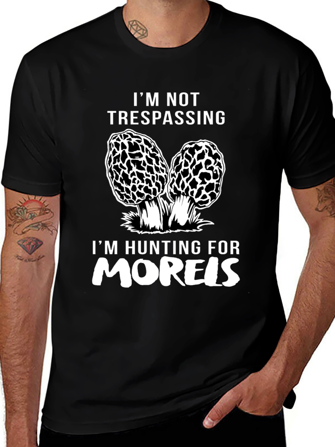 Morel Mushroom Hunting Graphic Tee - Black