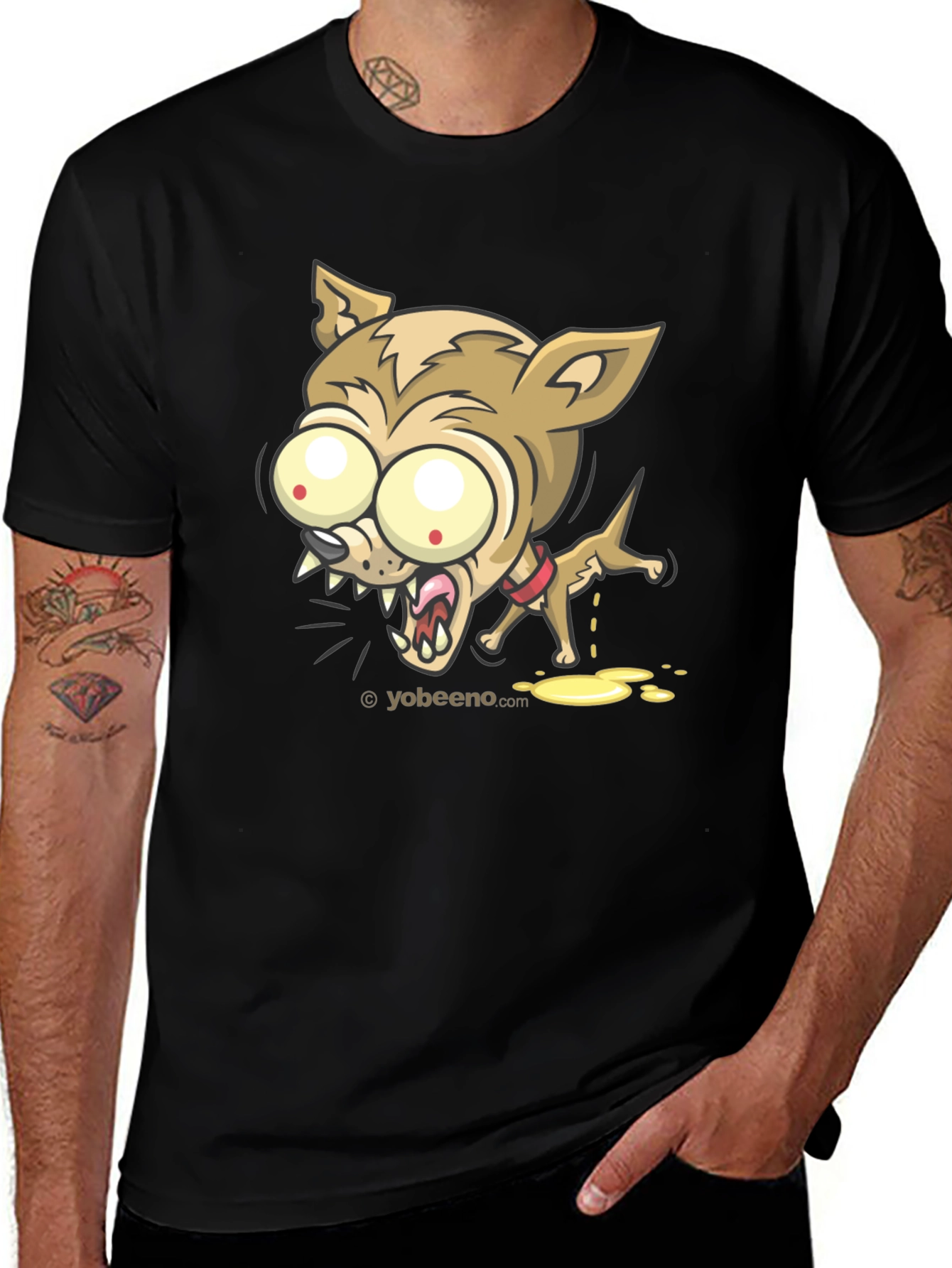 Cartoon Chihuahua Graphic Tee - Black Unisex Shirt