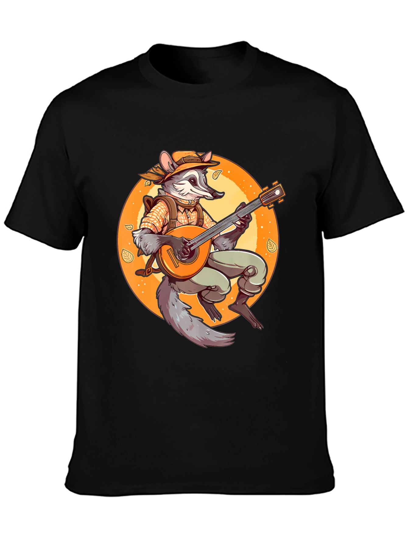 Raccoon Musician T-Shirt - Whimsical Animal Tee