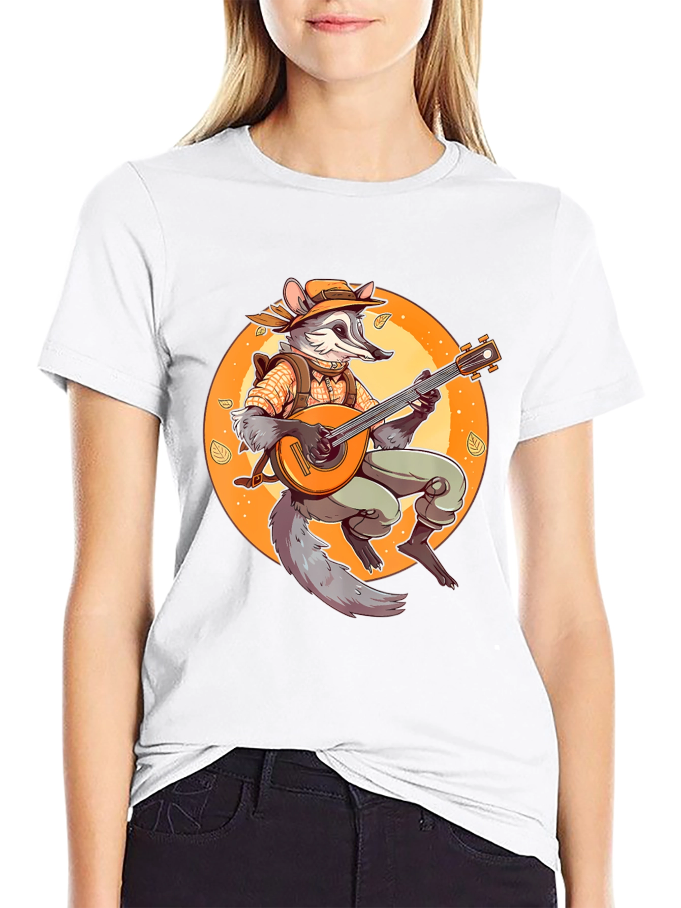 Raccoon Musician T-Shirt - Whimsical Animal Tee