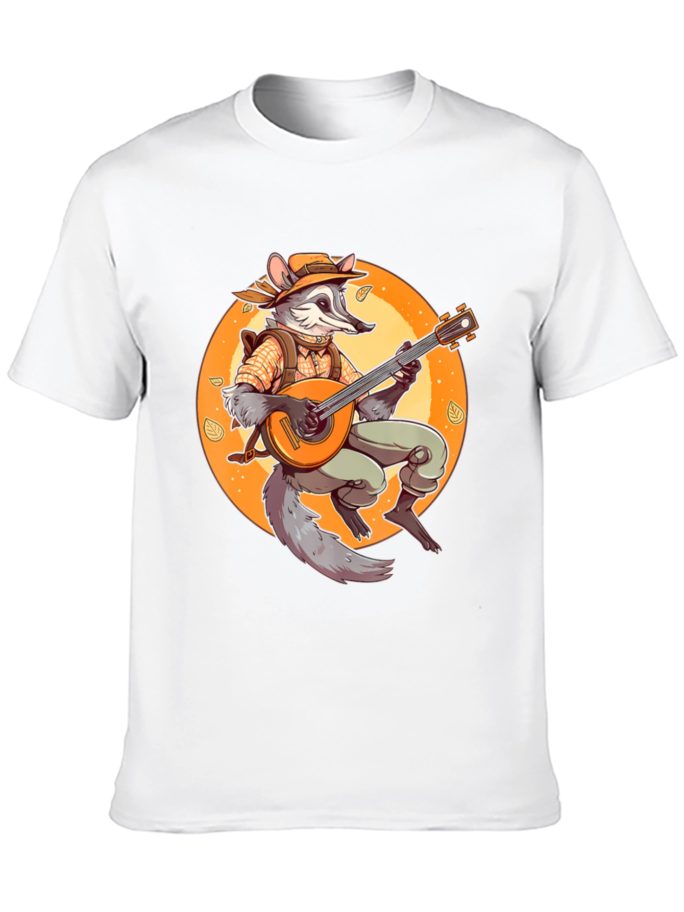 Raccoon Musician T-Shirt - Whimsical Animal Tee