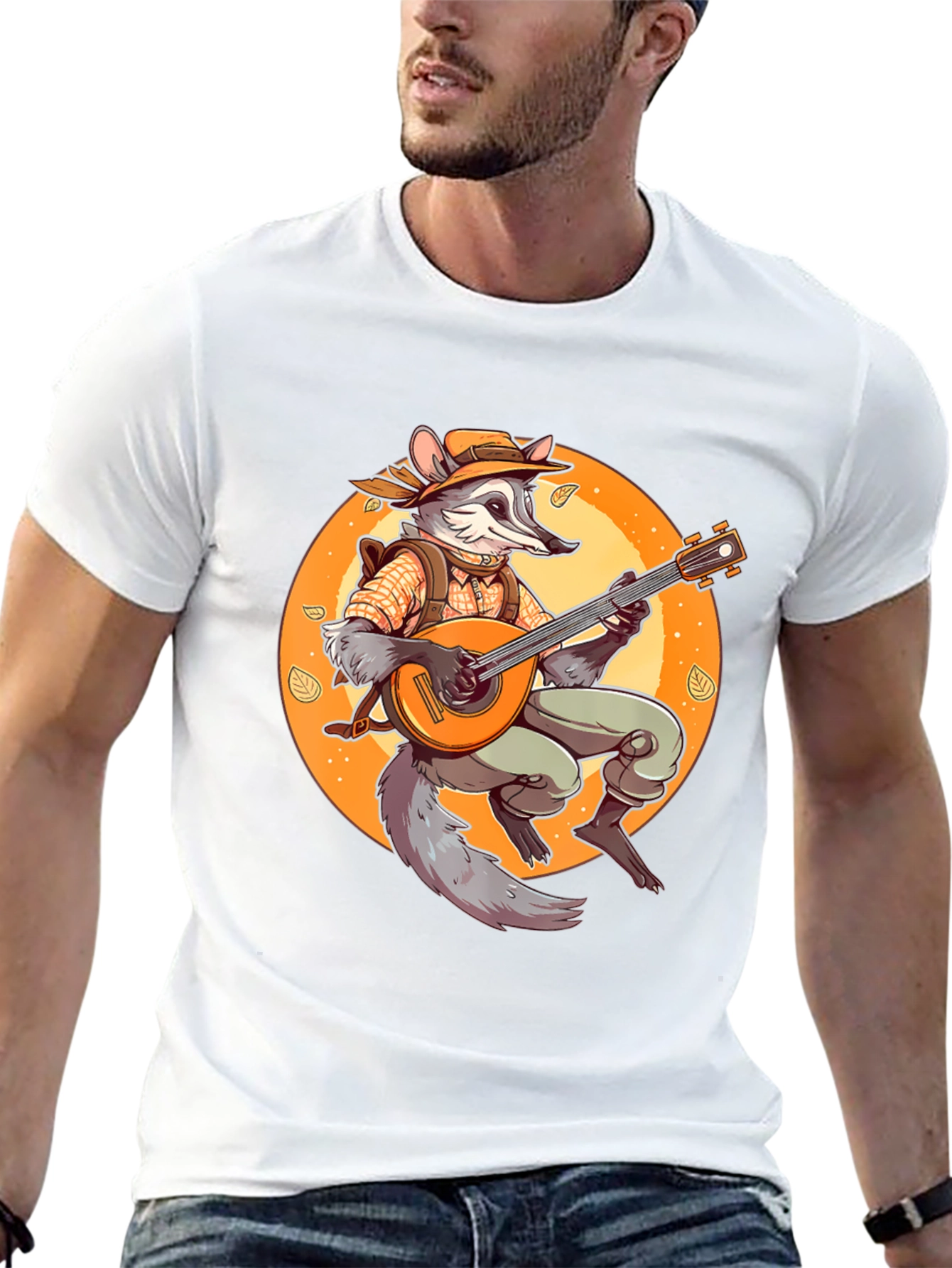 Raccoon Musician T-Shirt - Whimsical Animal Tee
