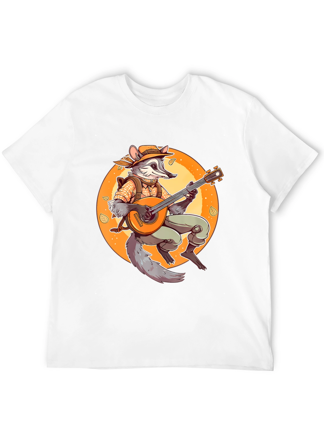 Raccoon Musician T-Shirt - Whimsical Animal Tee