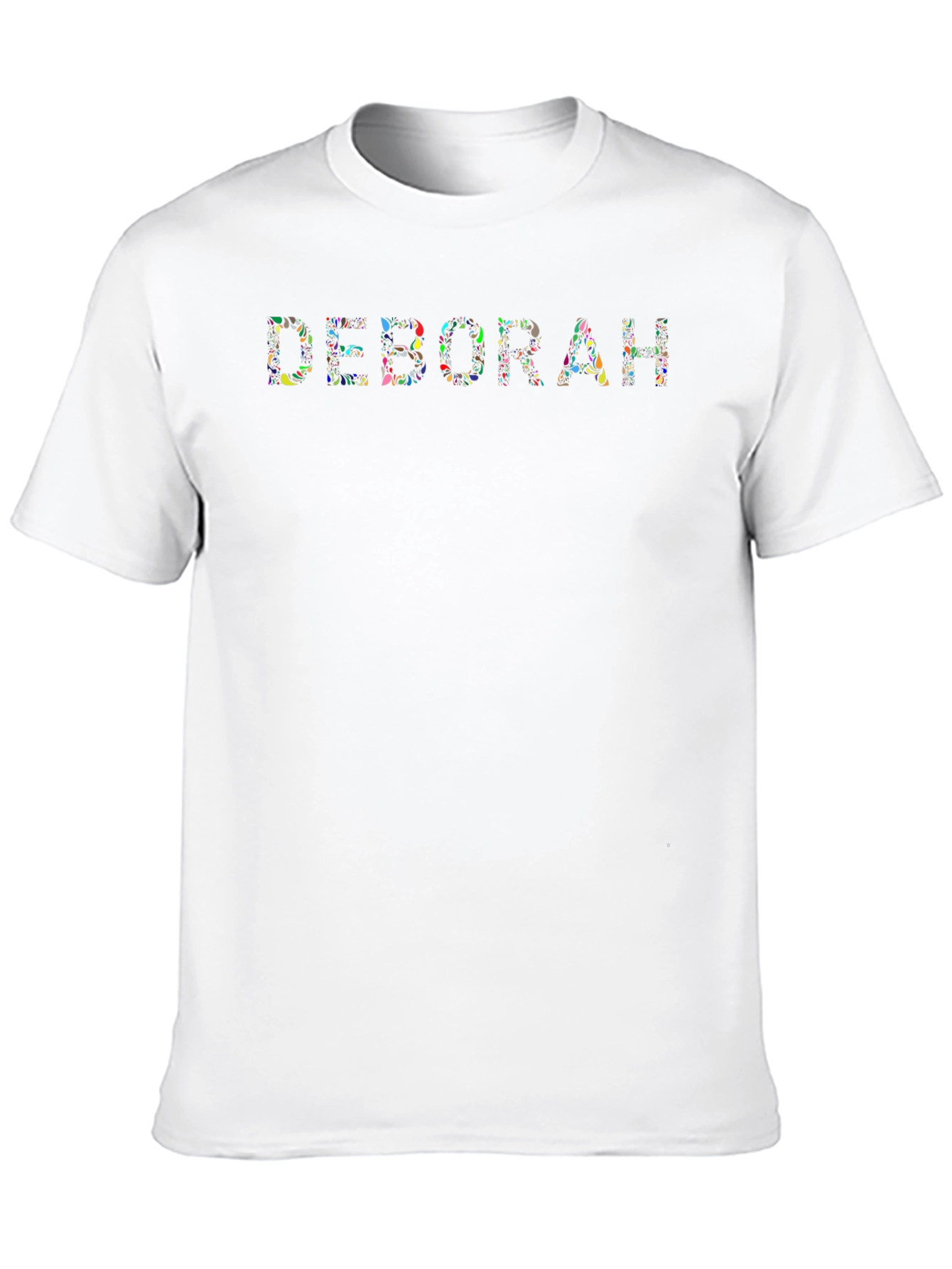 Deborah Custom Floral Print Black T-Shirt