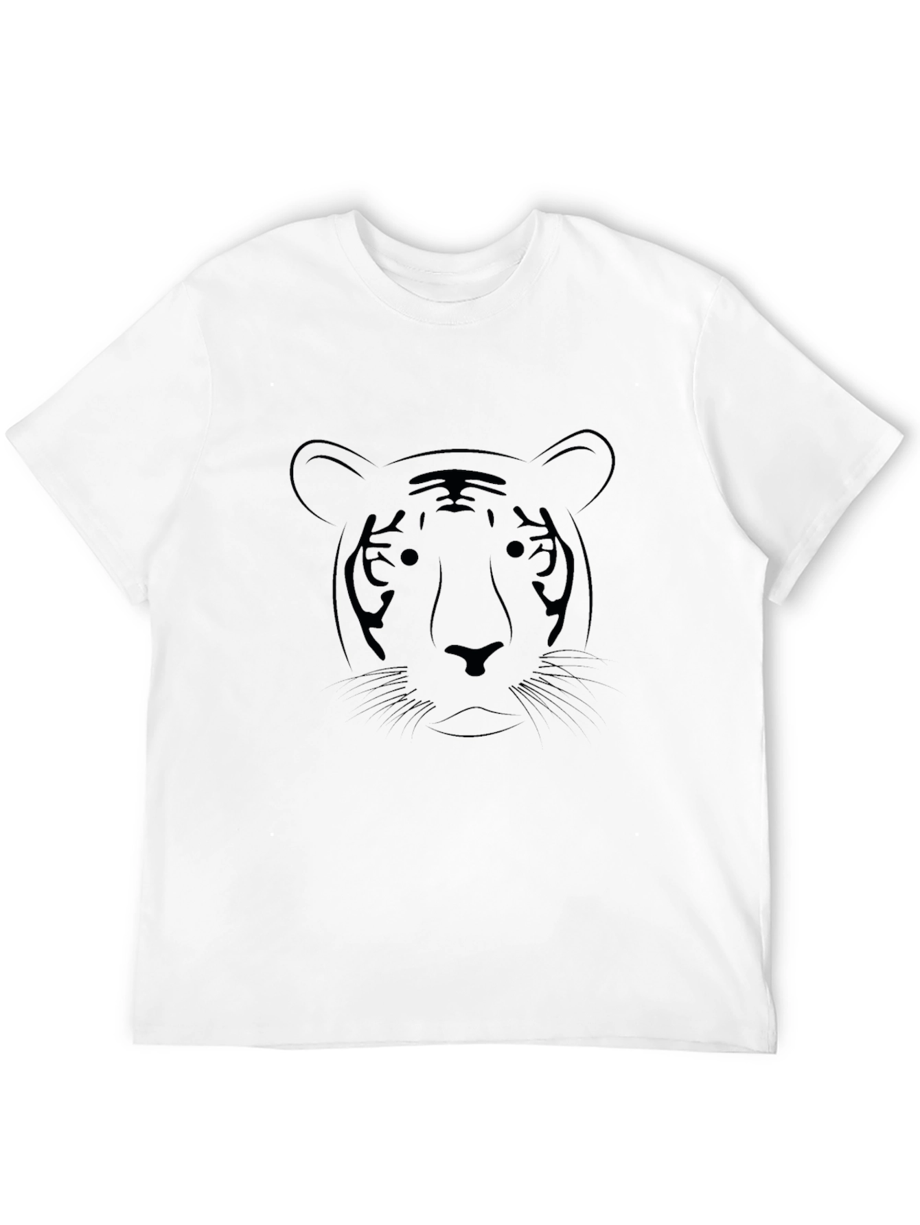 Black Tiger Face Graphic T-Shirt