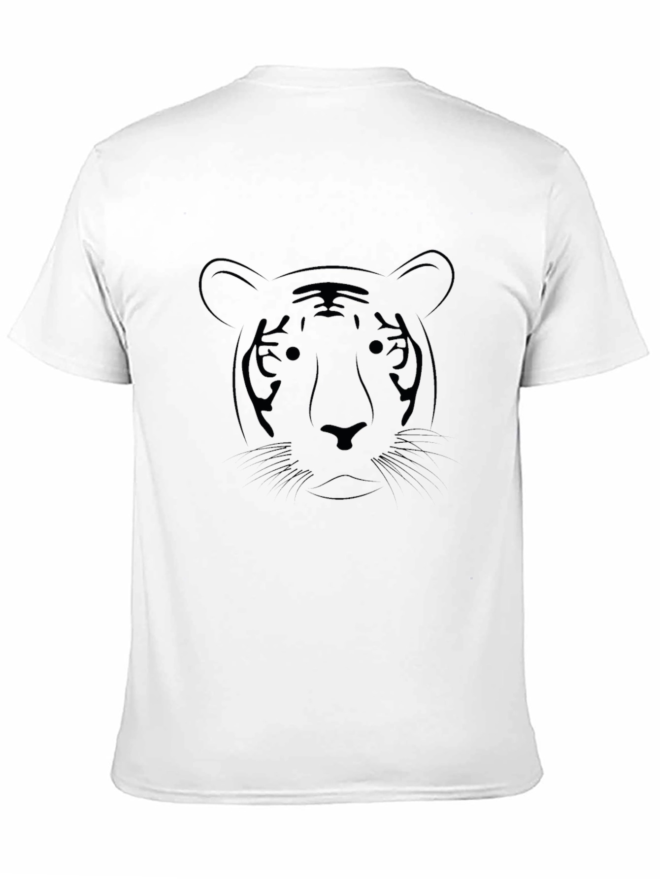 Black Tiger Face Graphic T-Shirt