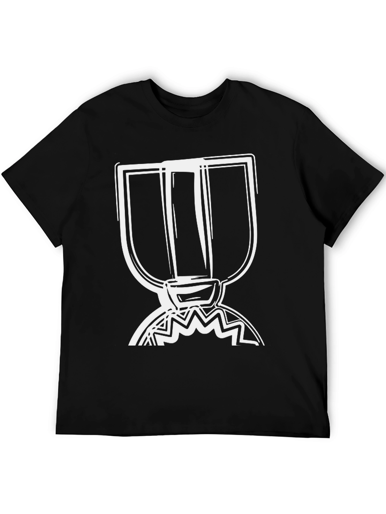 Abstract Graphic Print Black Tee