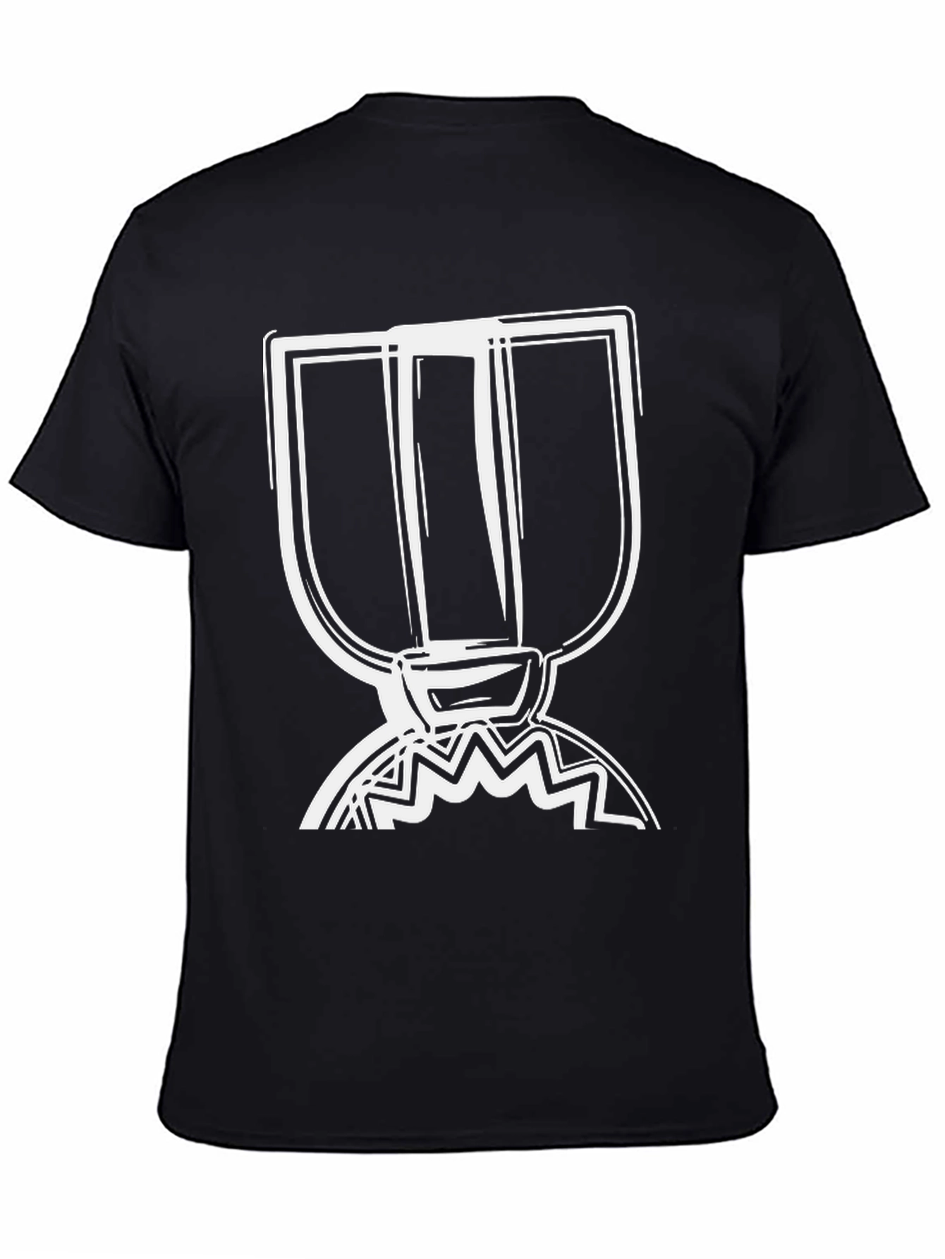 Abstract Graphic Print Black Tee