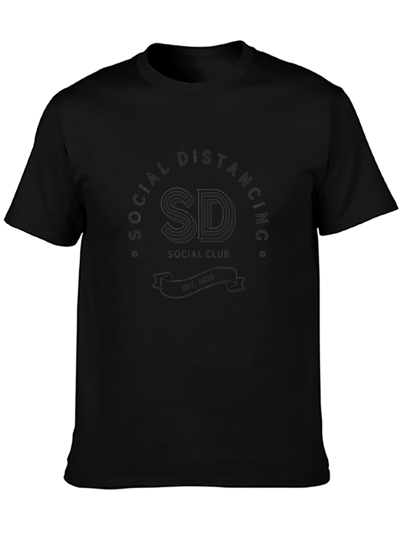 Social Distancing SD Est. 2020 Black T-Shirt