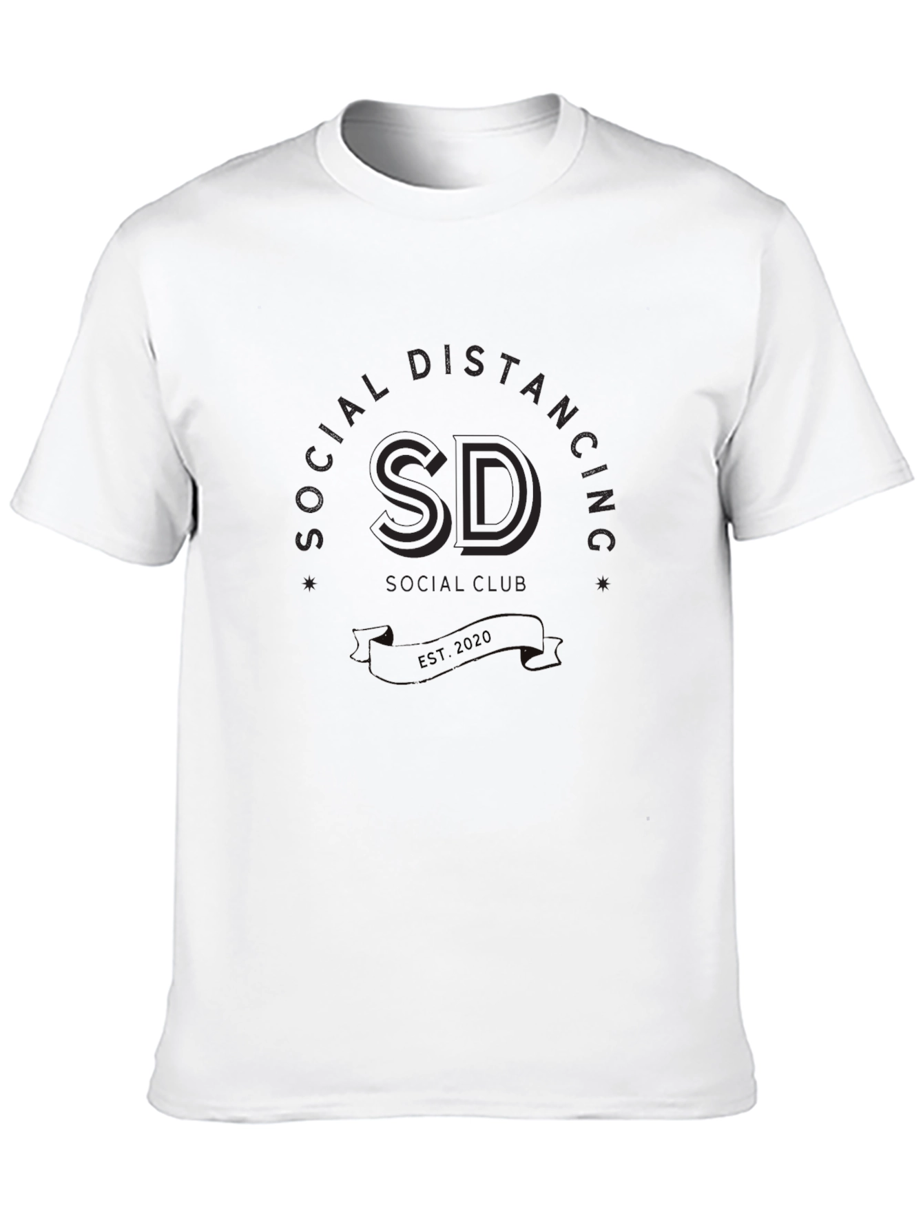Social Distancing SD Est. 2020 Black T-Shirt