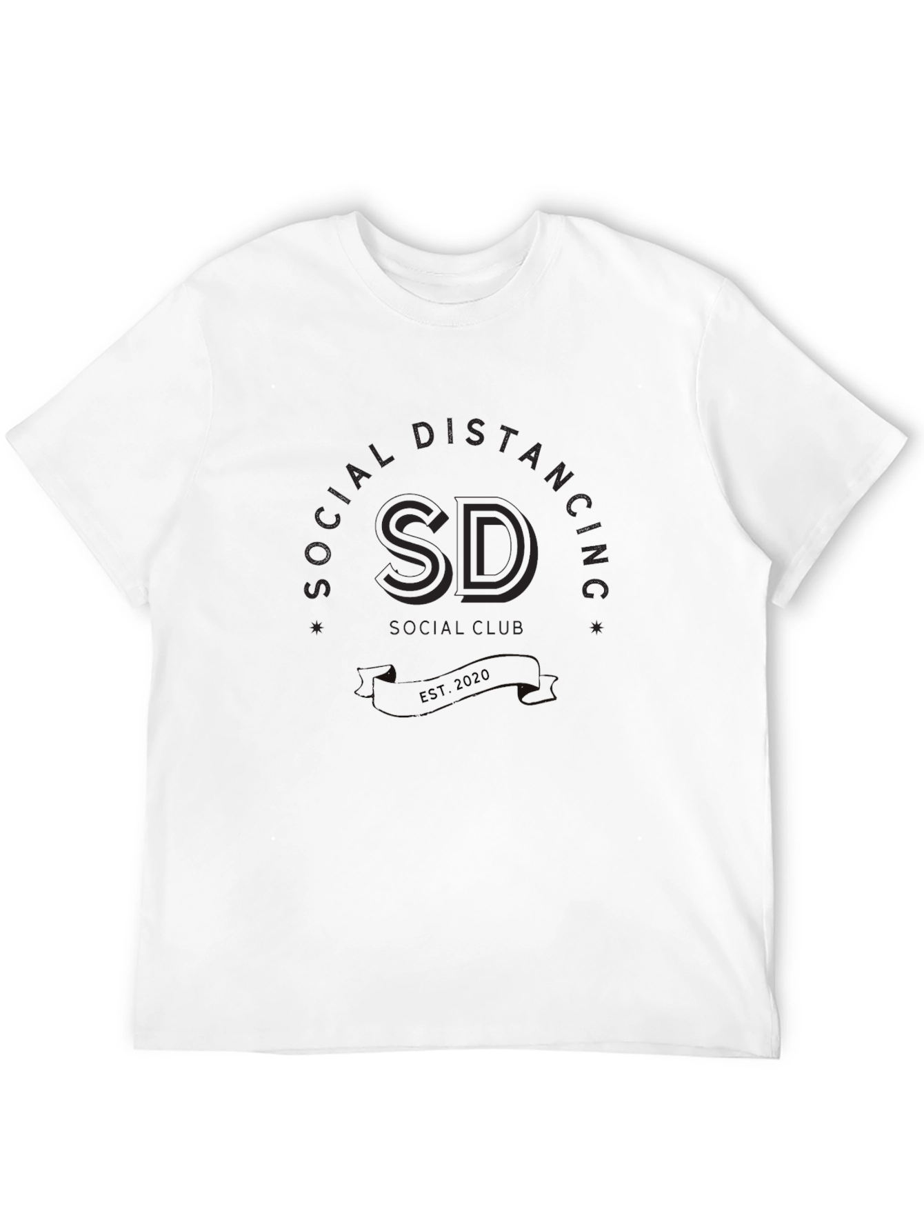 Social Distancing SD Est. 2020 Black T-Shirt