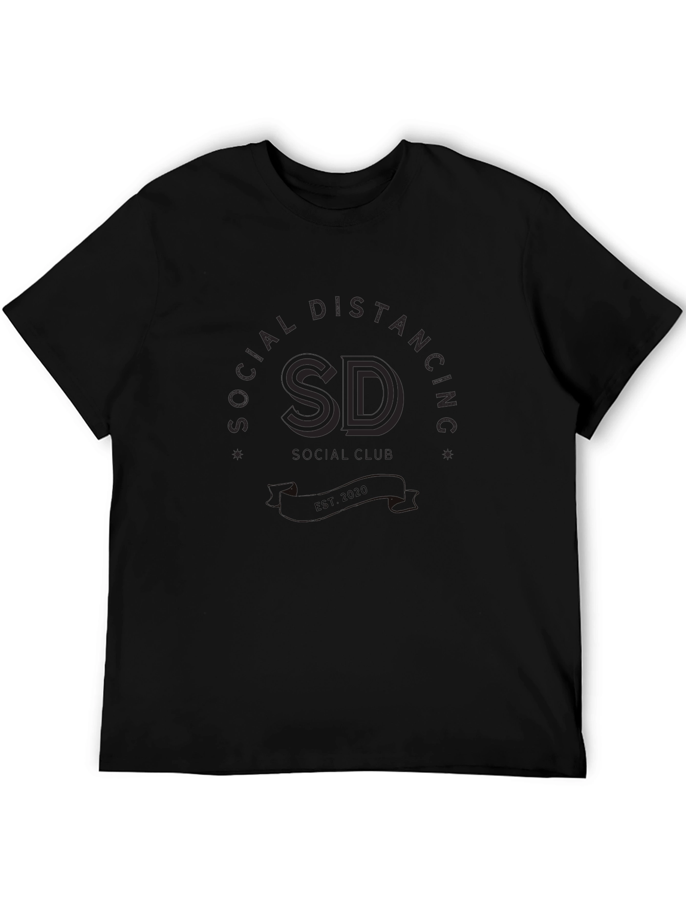 Social Distancing SD Est. 2020 Black T-Shirt