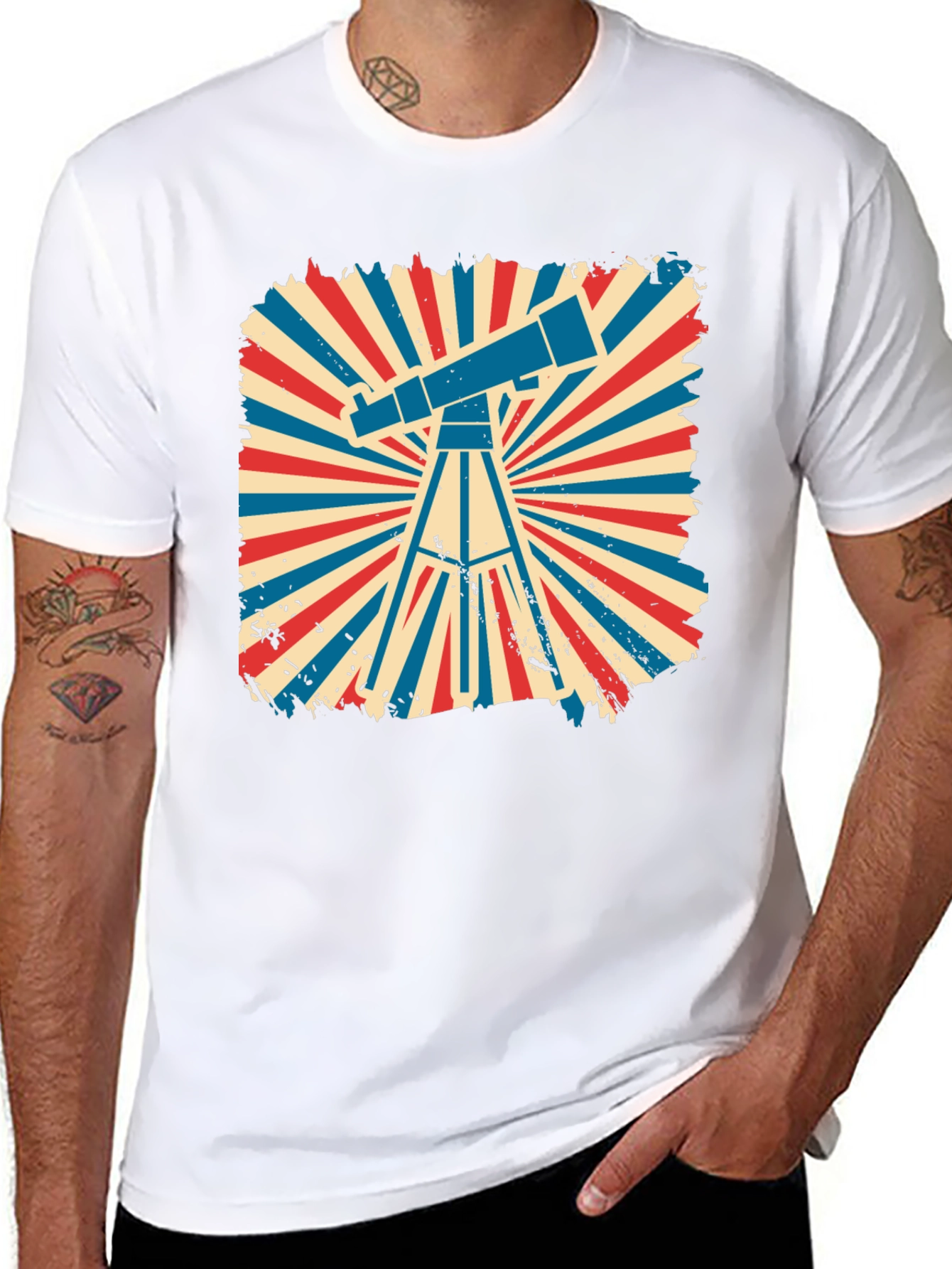 Telescope Graphic Tee - Retro Design