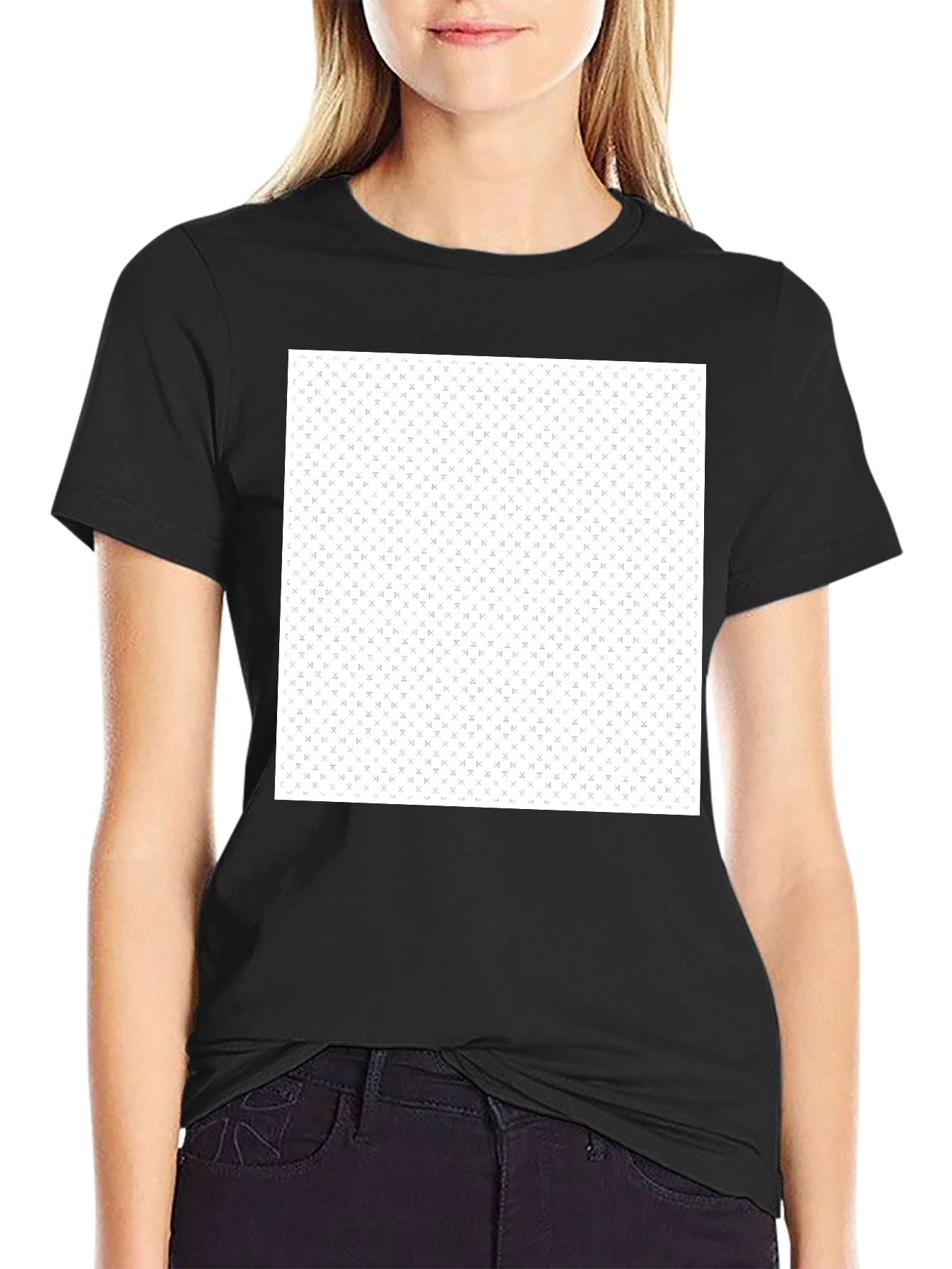 Modern Black T-Shirt with Geometric Pattern