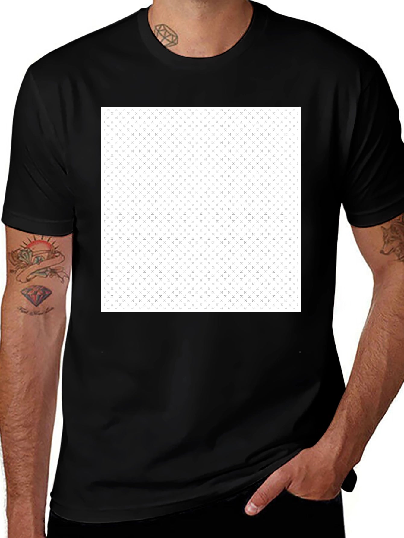 Modern Black T-Shirt with Geometric Pattern