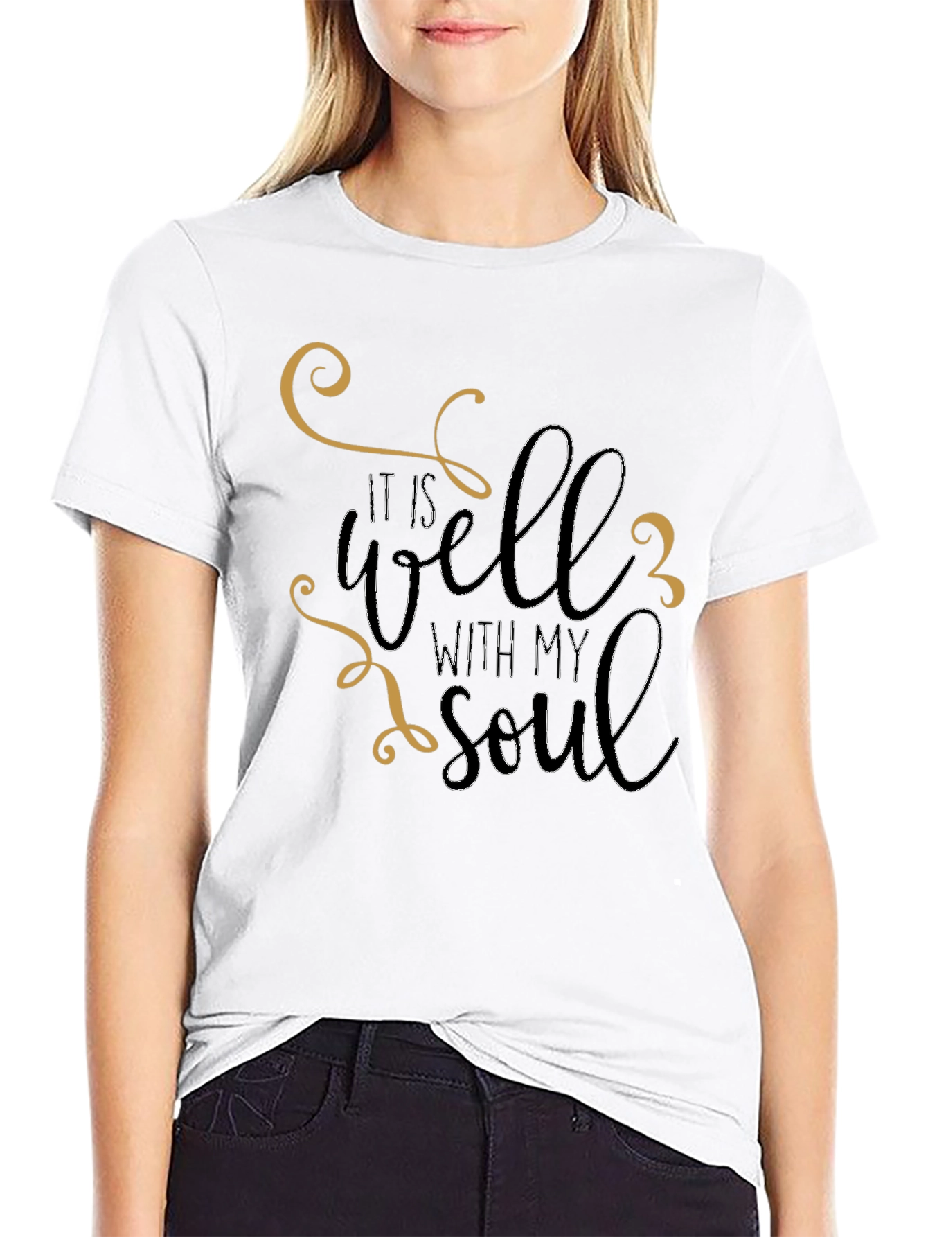 It Is Well With My Soul Black Graphic Tee