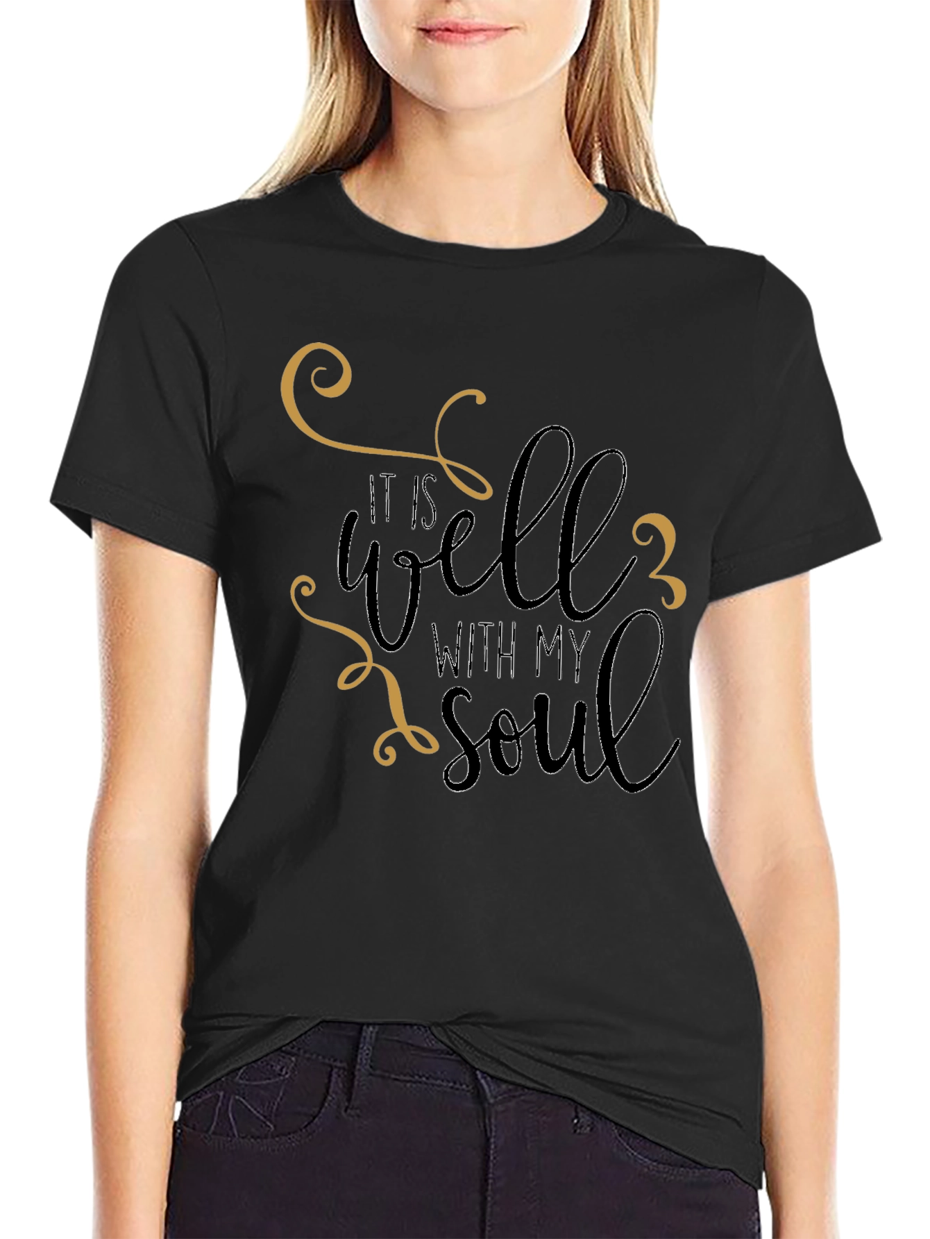 It Is Well With My Soul Black Graphic Tee