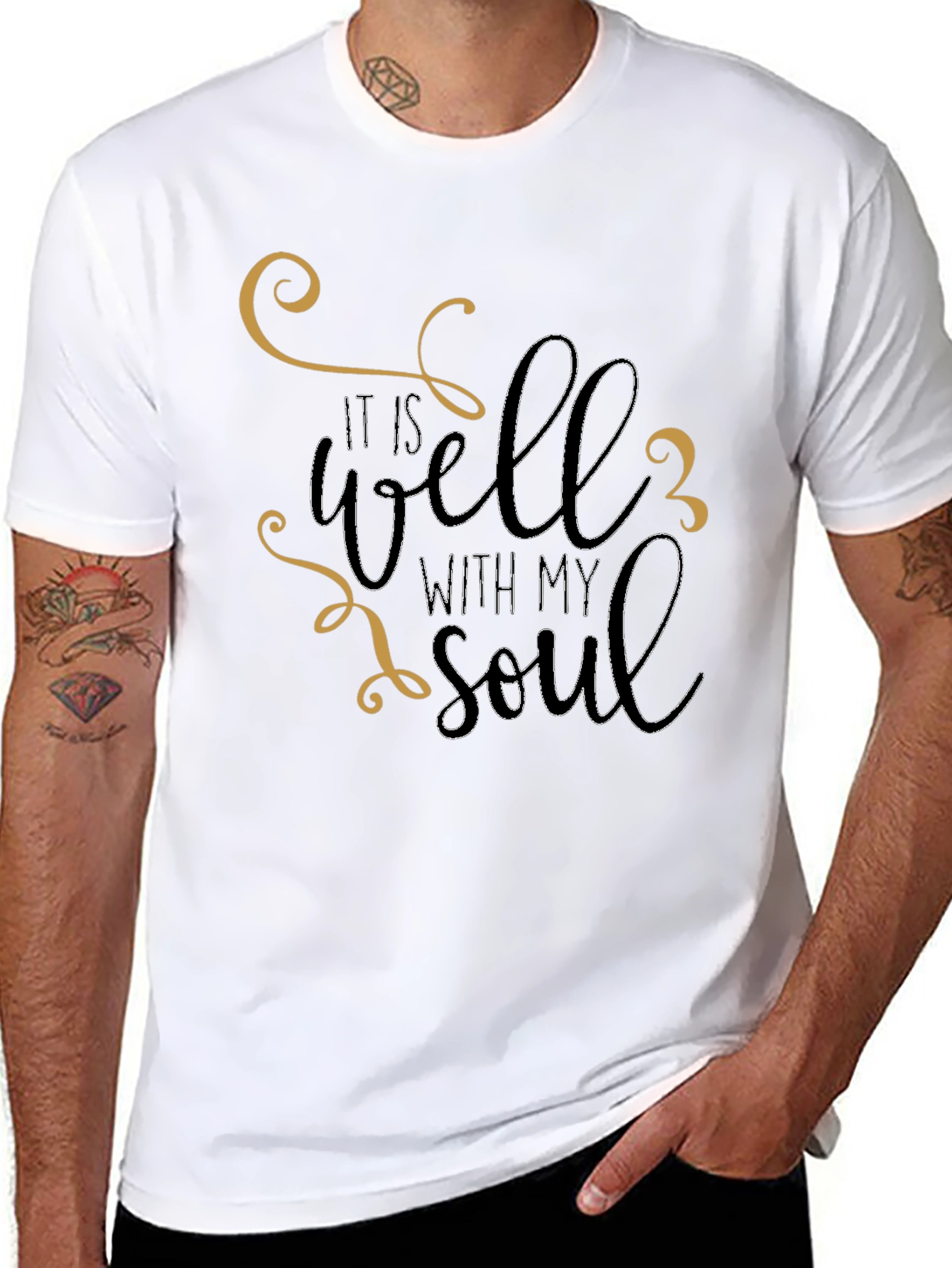 It Is Well With My Soul Black Graphic Tee