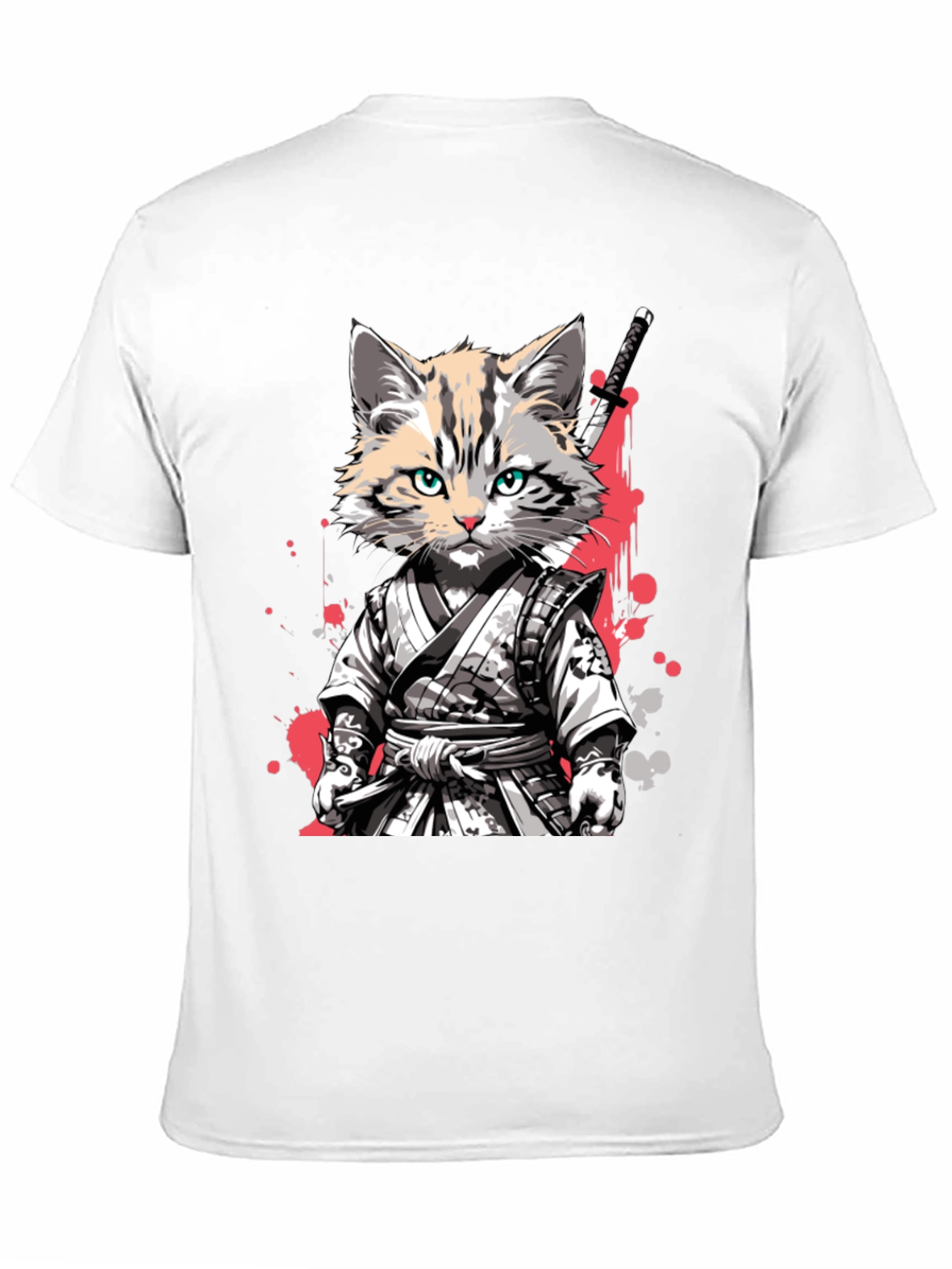 Samurai Cat T-Shirt - Unique Graphic Tee