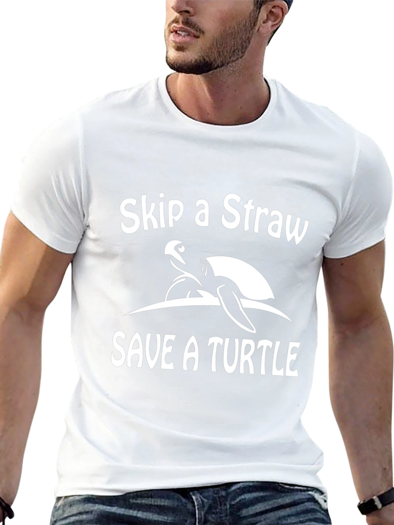 Skip a Straw Save a Turtle Graphic T-Shirt