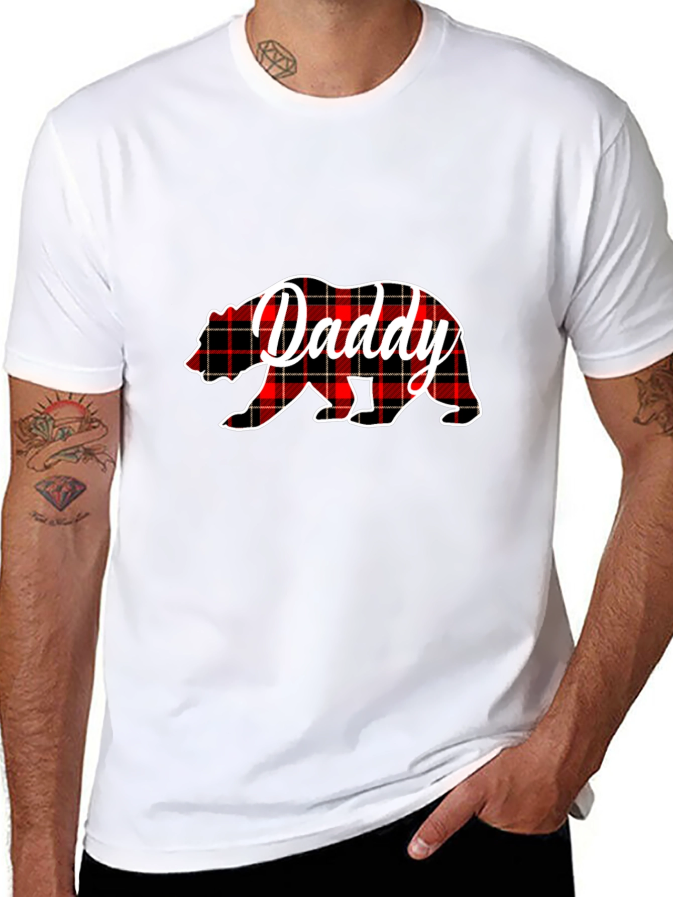 Daddy Bear Plaid T-Shirt - Fathers Day Gift