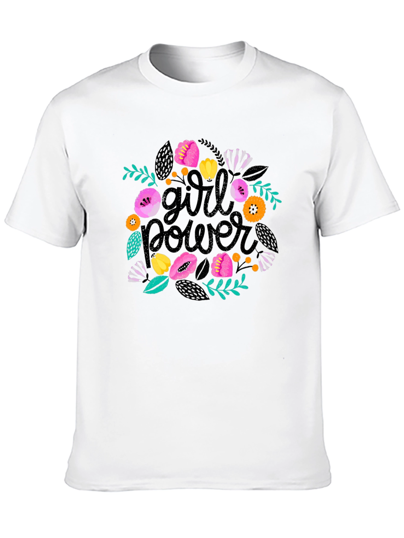 Girl Power Floral Tee - Empowering Womens T-Shirt