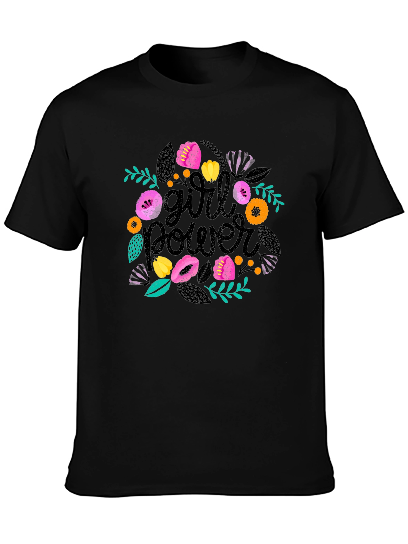 Girl Power Floral Tee - Empowering Womens T-Shirt