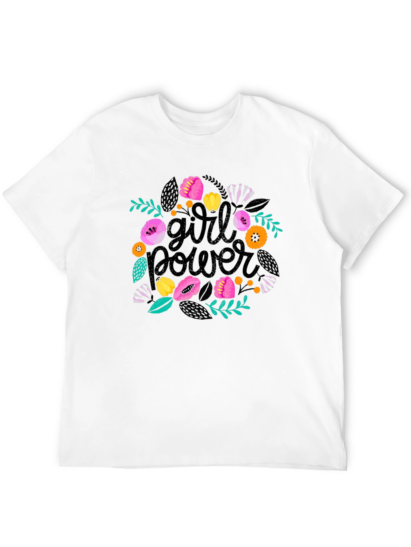 Girl Power Floral Tee - Empowering Womens T-Shirt