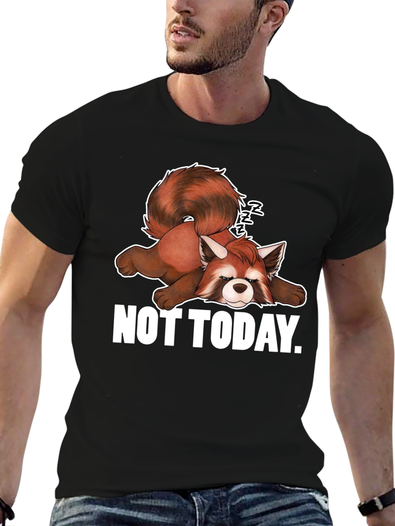 Lazy Red Panda Graphic T-Shirt - Not Today!