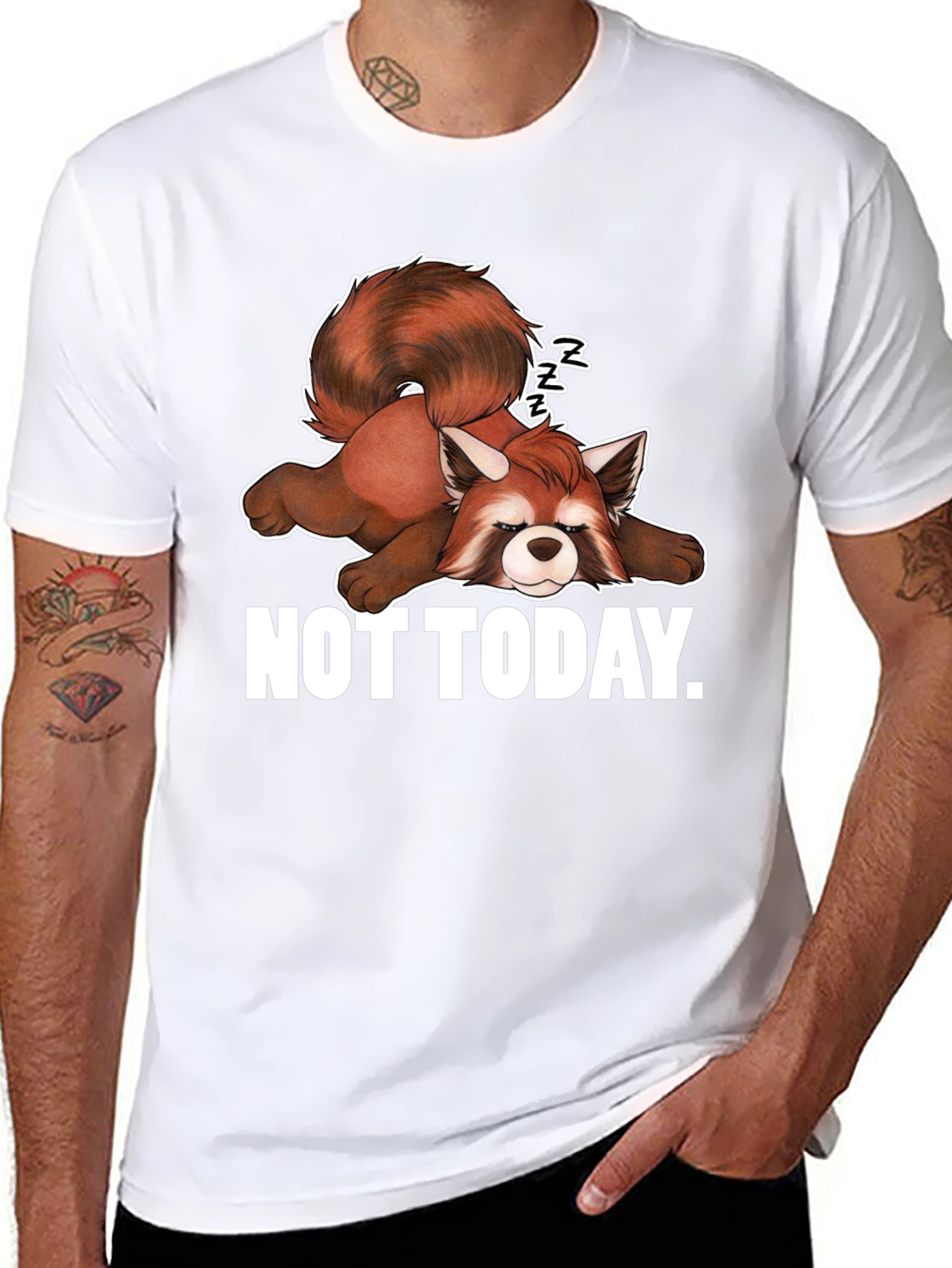 Lazy Red Panda Graphic T-Shirt - Not Today!