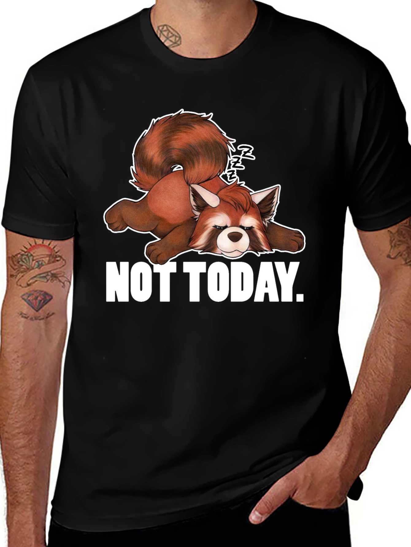 Lazy Red Panda Graphic T-Shirt - Not Today!