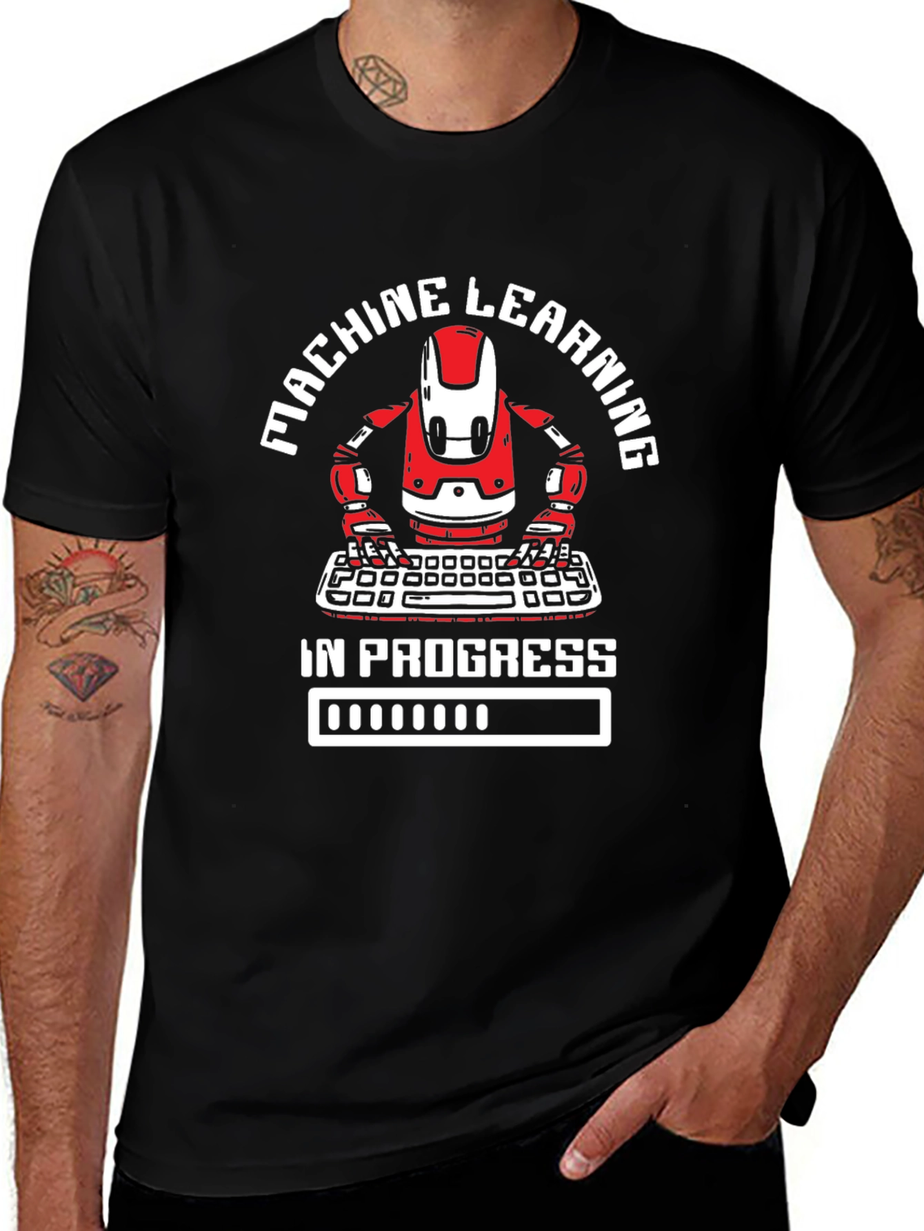 Machine Learning in Progress Black T-Shirt