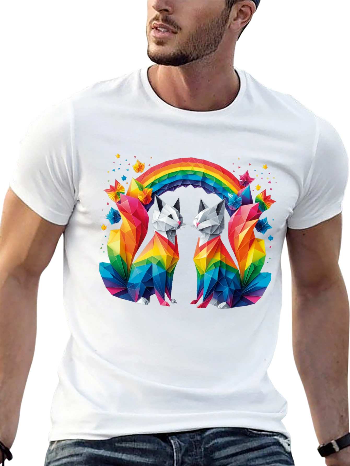 Rainbow Cats Graphic Tee