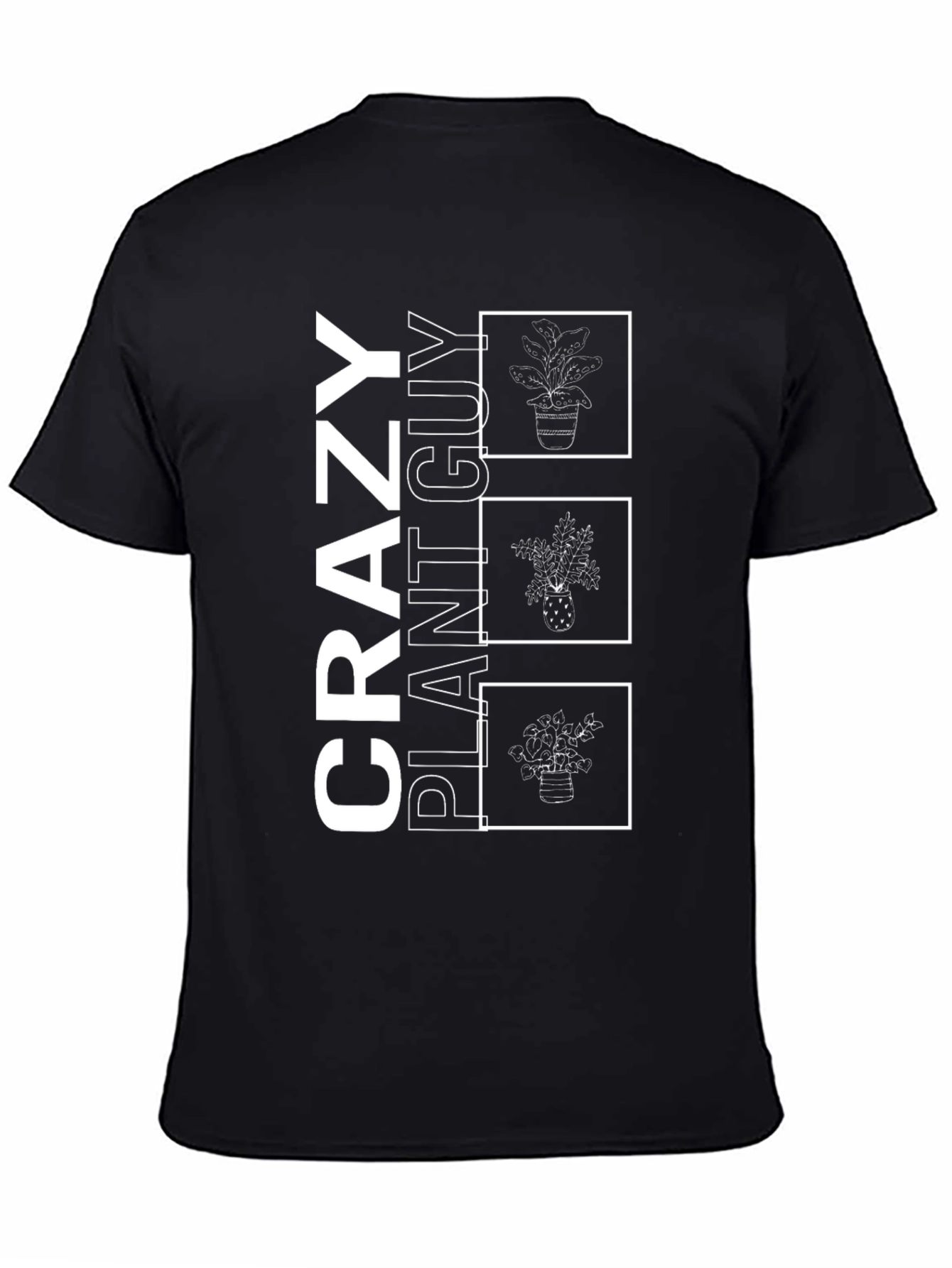 Crazy Plant Guy Black T-Shirt