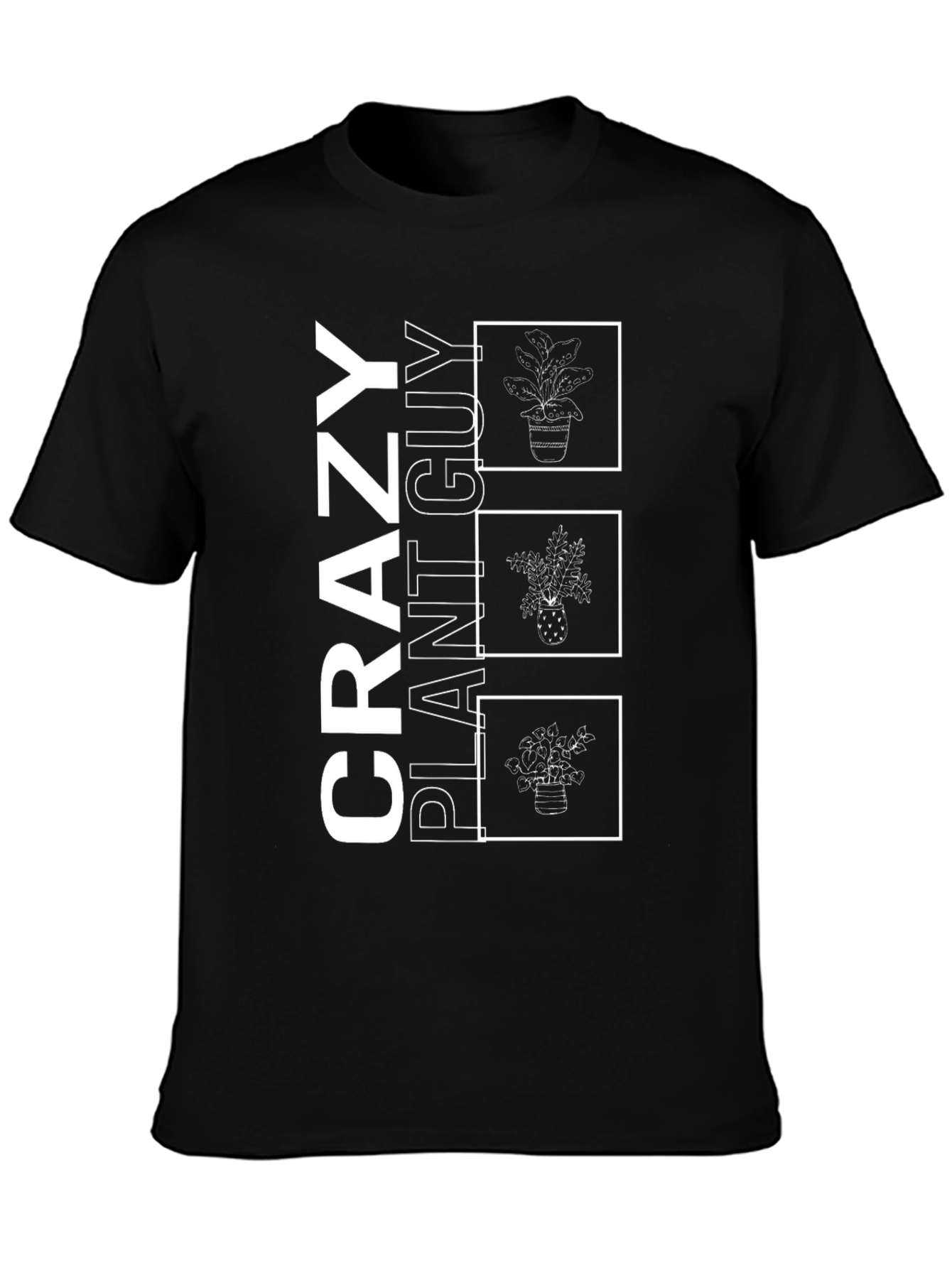 Crazy Plant Guy Black T-Shirt