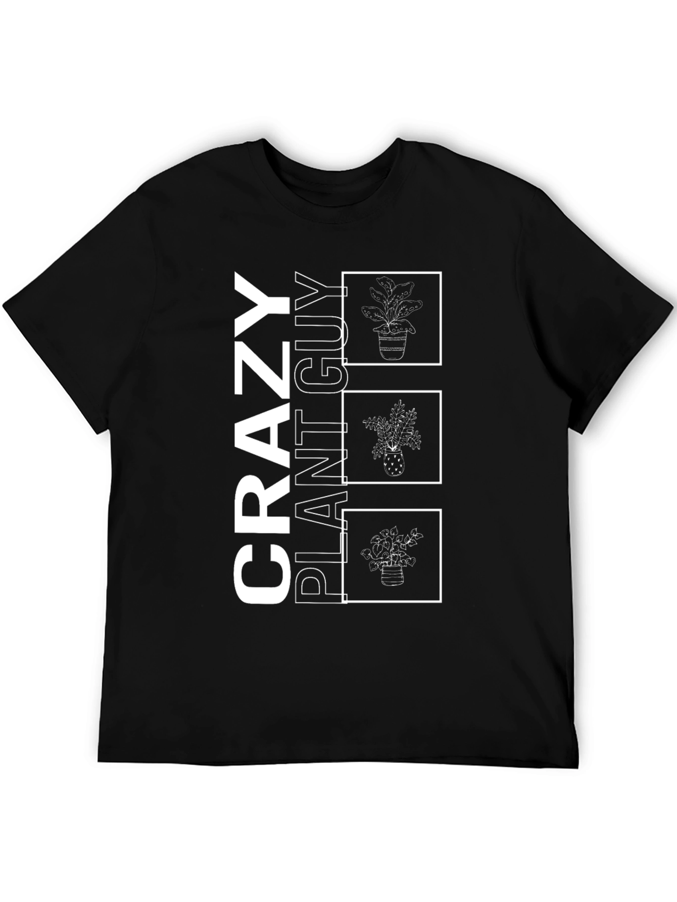 Crazy Plant Guy Black T-Shirt
