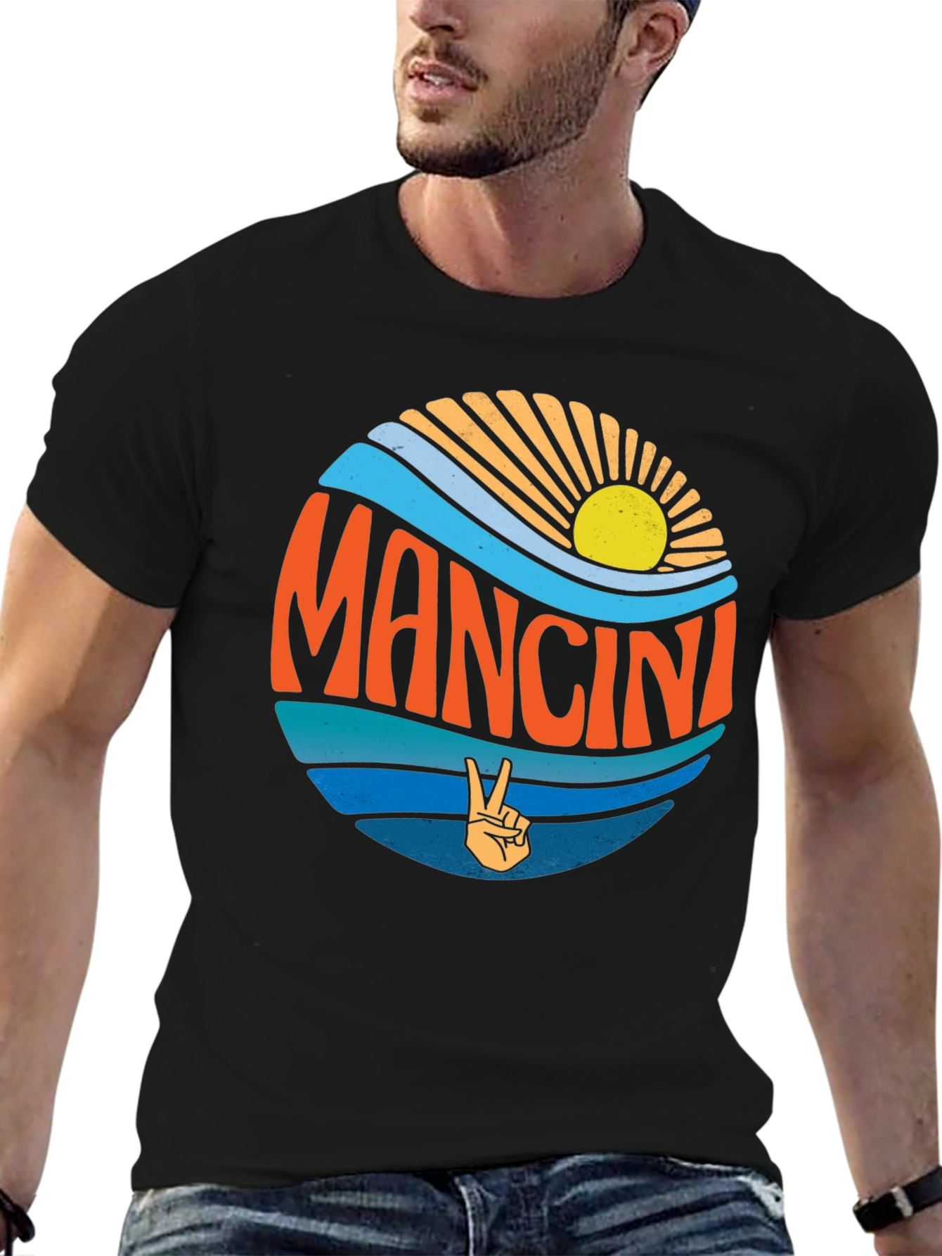 Mancini Peace Sign Graphic T-Shirt