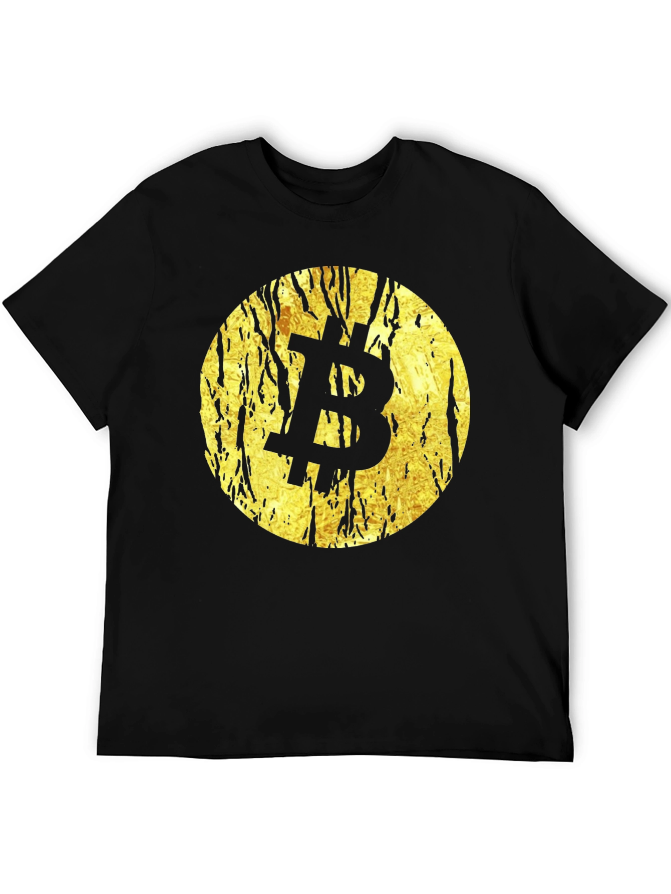 Bitcoin Gold Foil Graphic Black T-Shirt
