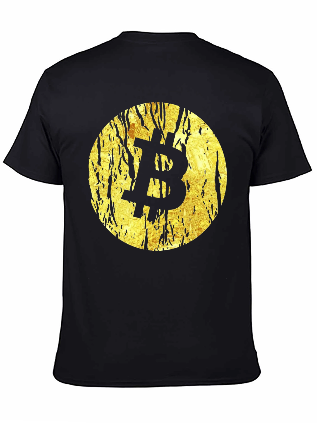 Bitcoin Gold Foil Graphic Black T-Shirt