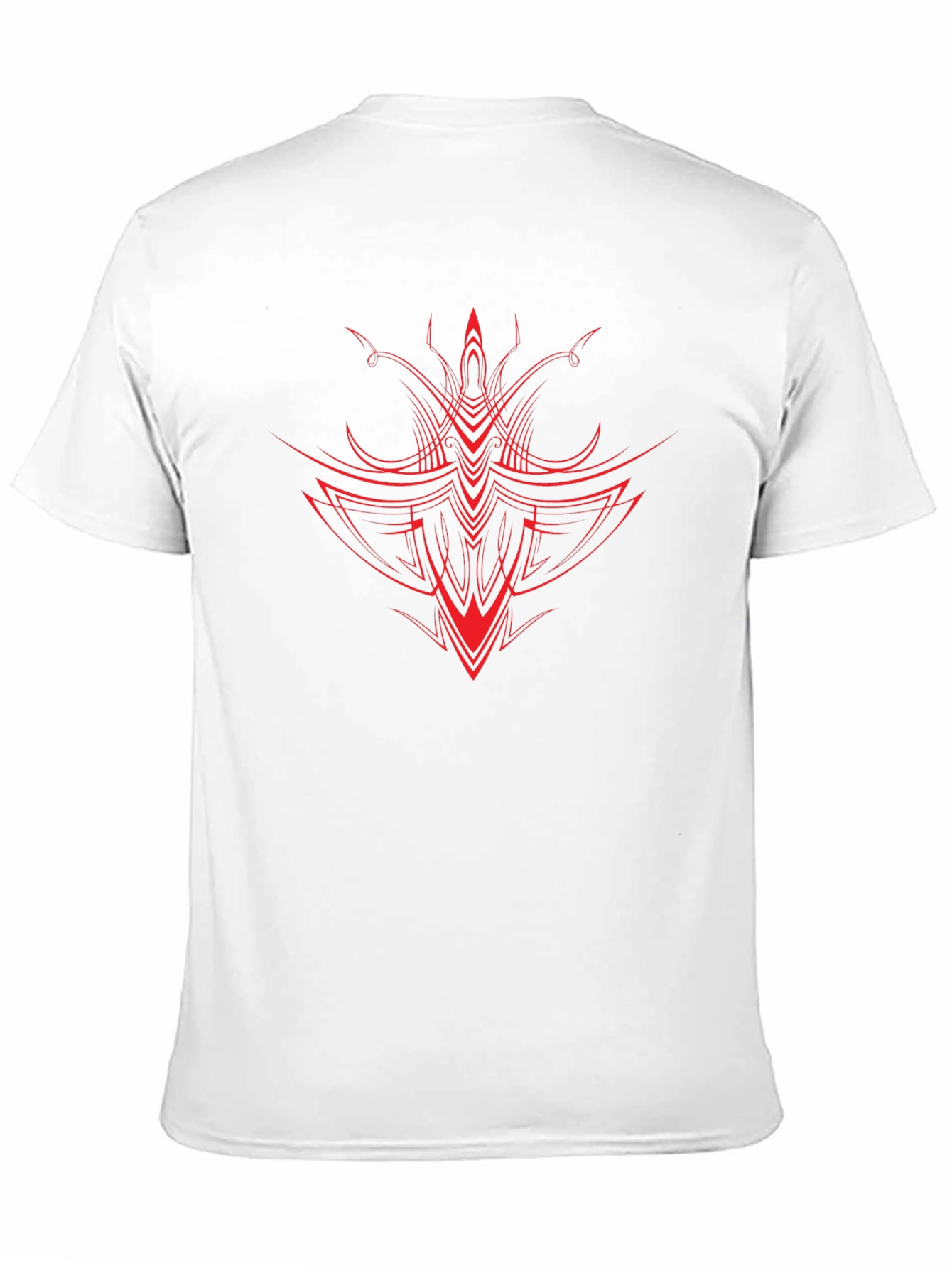 Mens Black T-shirt with Red Pinstripe Design