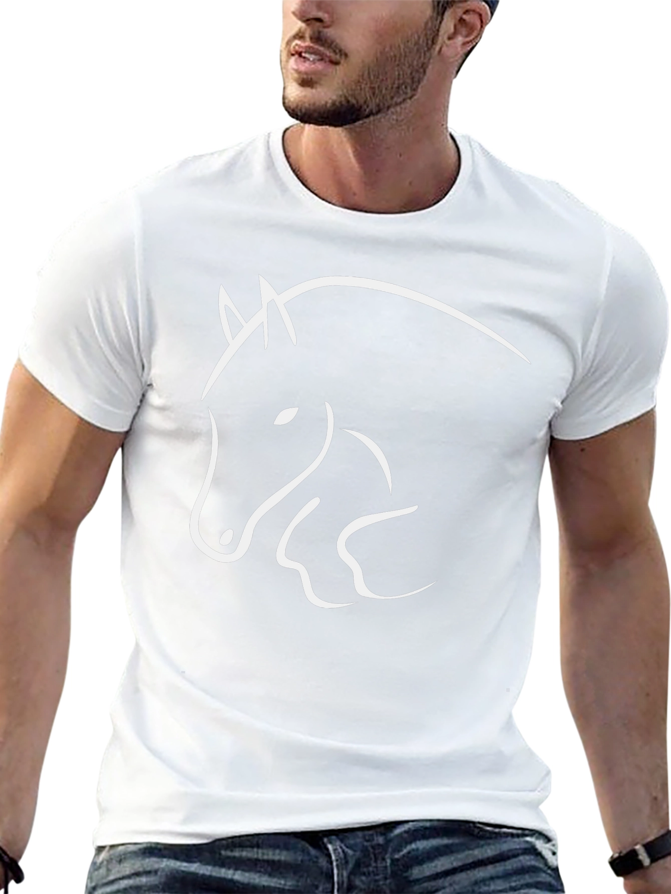 Horse Graphic Tee - Black Casual Shirt