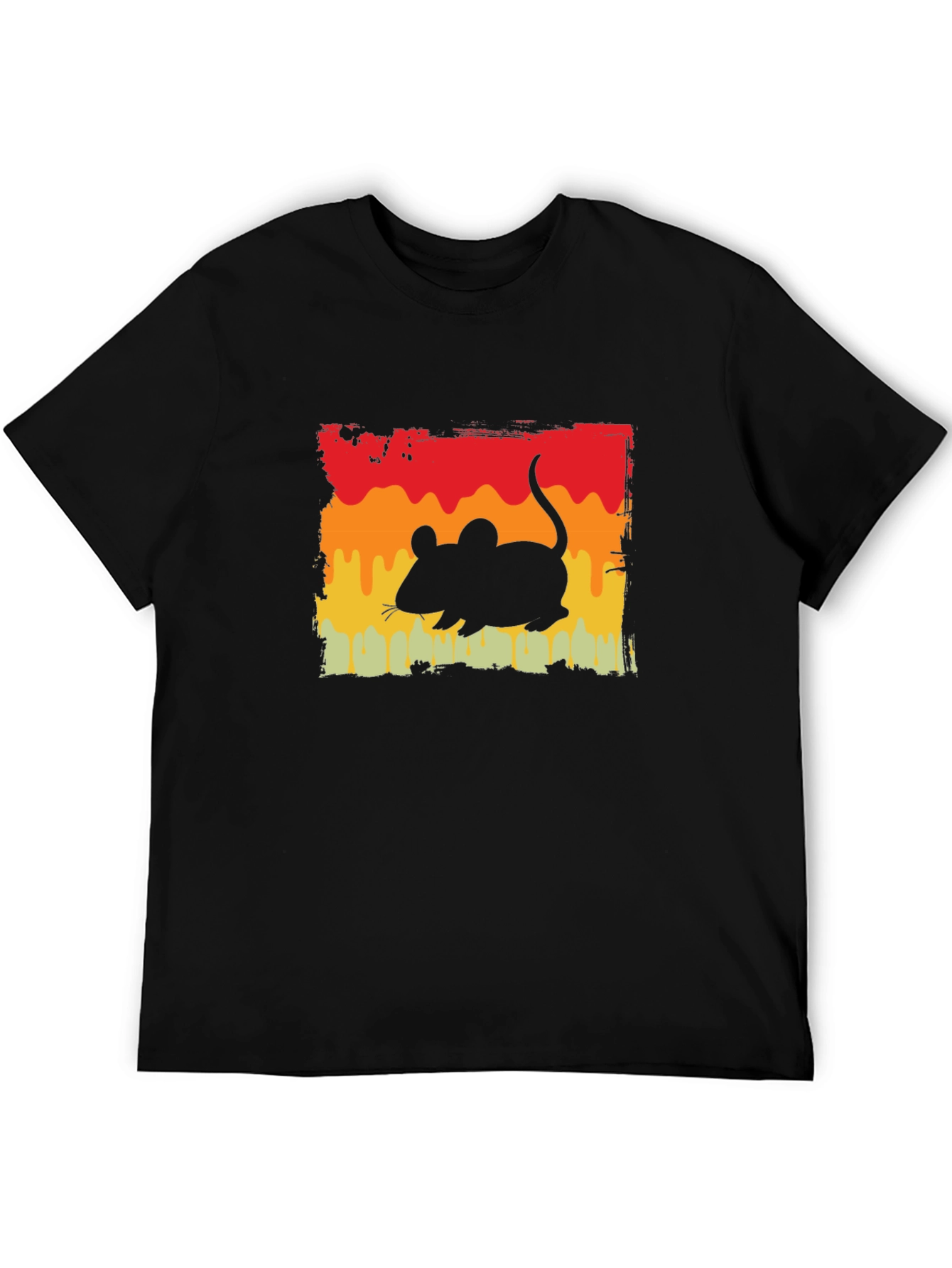 Retro Mouse Graphic T-Shirt - Black Cotton Tee