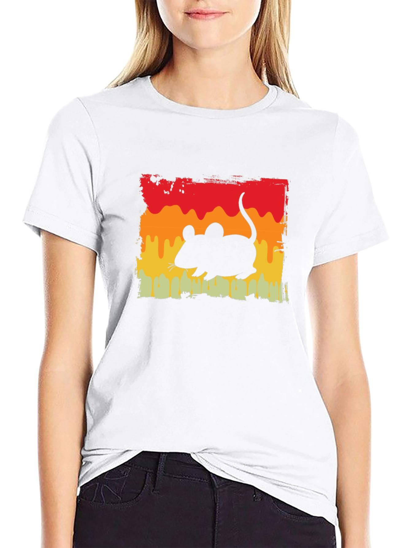 Retro Mouse Graphic T-Shirt - Black Cotton Tee