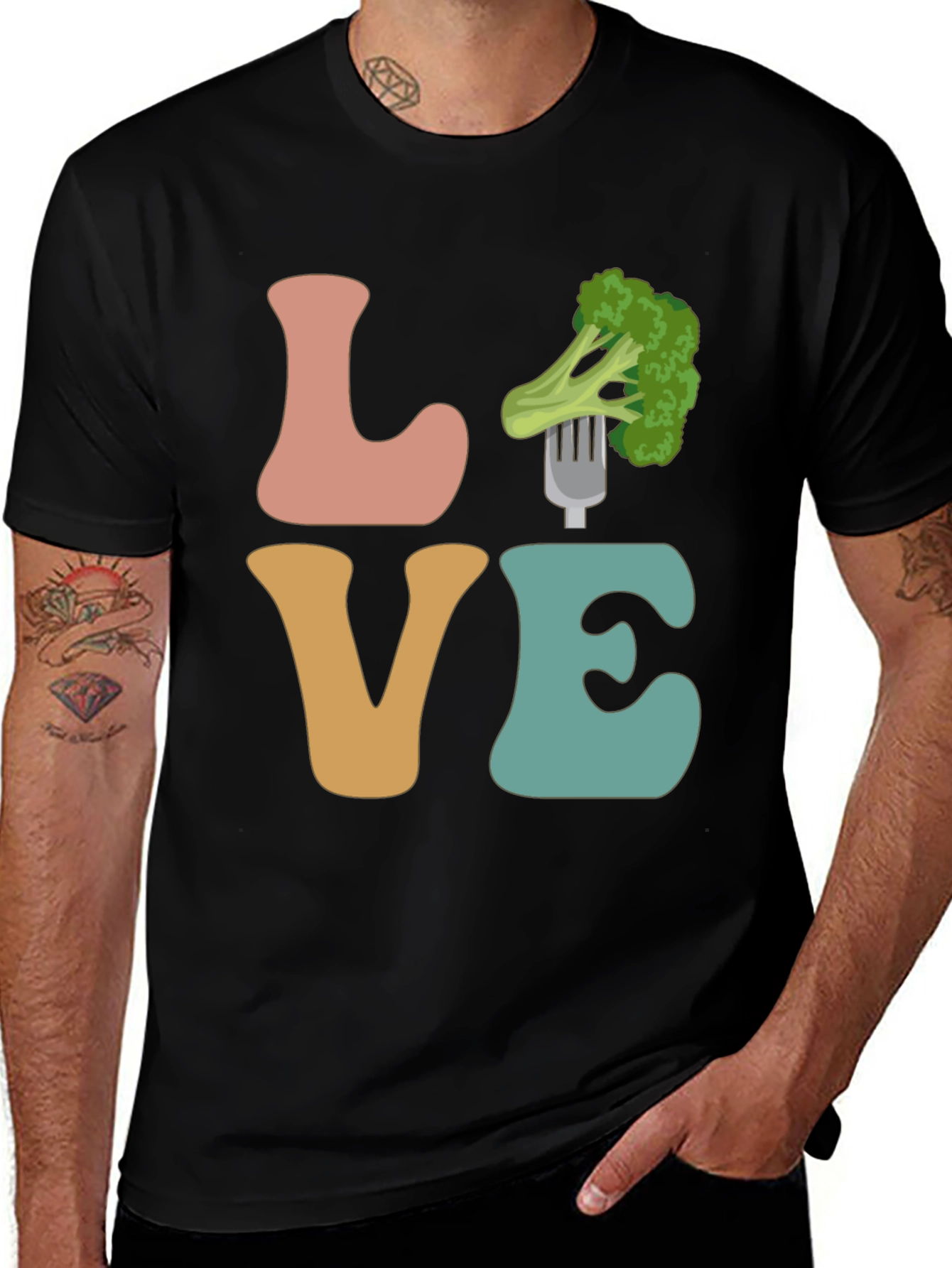 Vegan Love Broccoli Graphic Tee - Unisex T-Shirt