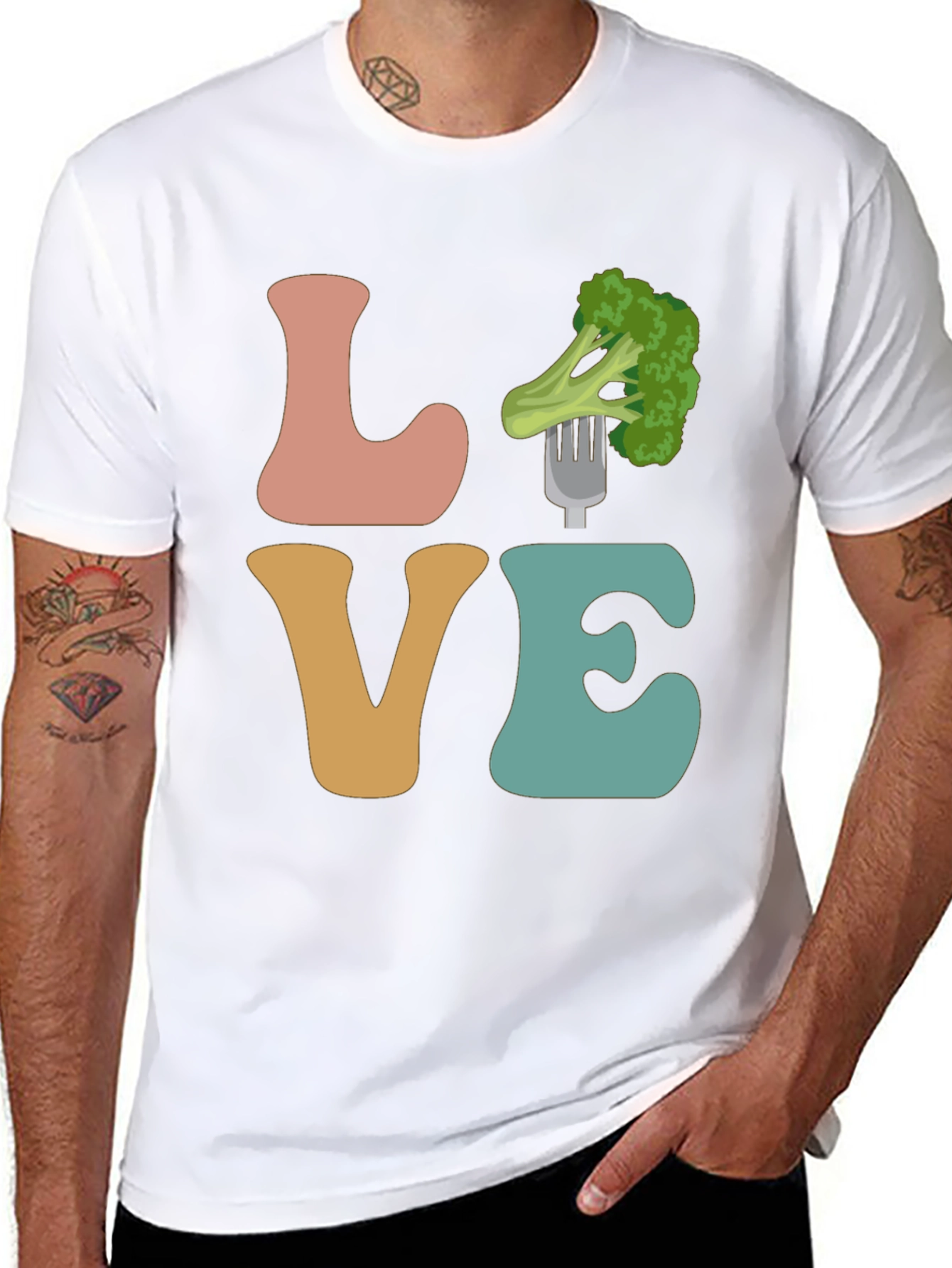 Vegan Love Broccoli Graphic Tee - Unisex T-Shirt