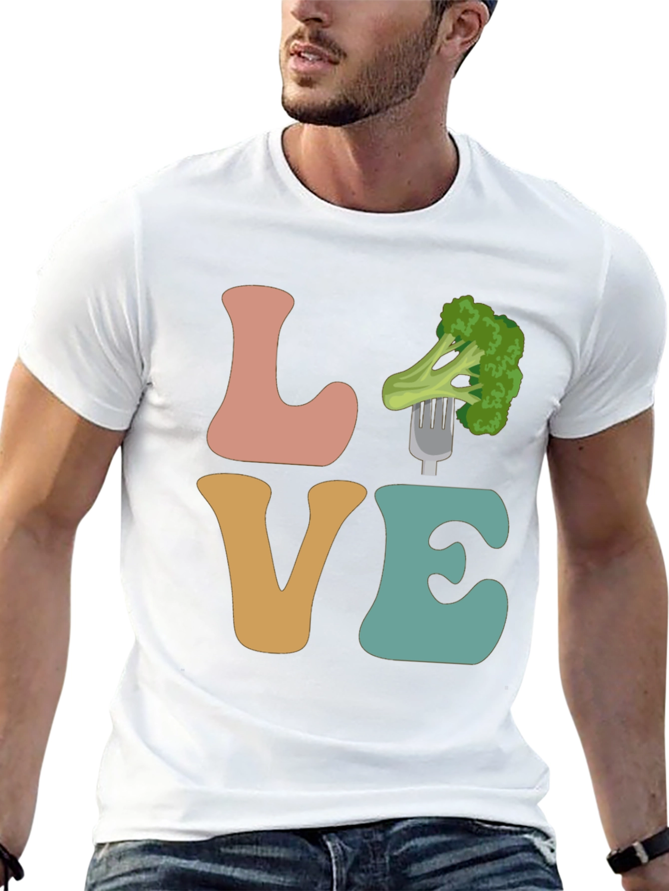 Vegan Love Broccoli Graphic Tee - Unisex T-Shirt