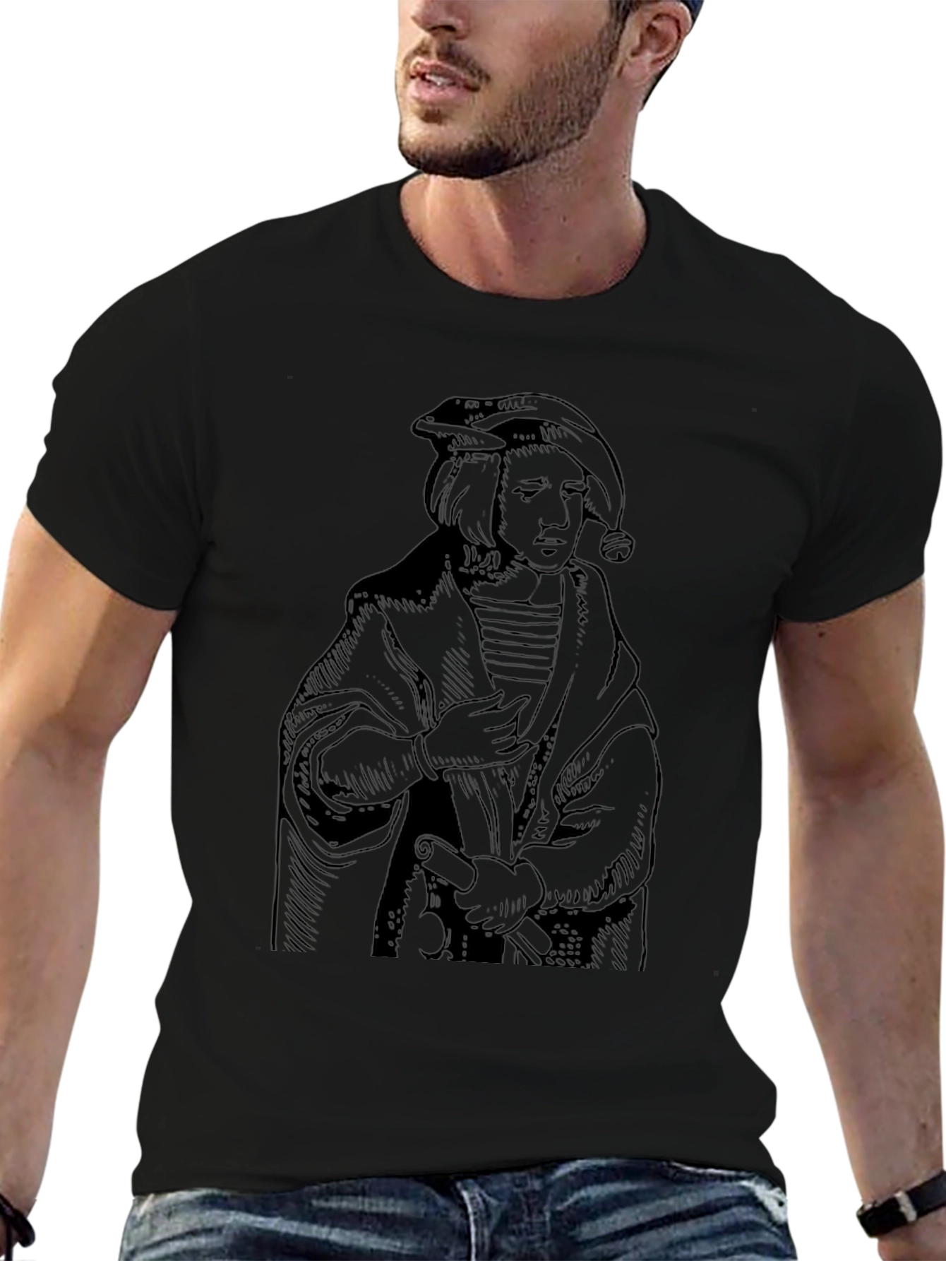 Renaissance Jester Graphic T-Shirt - Black