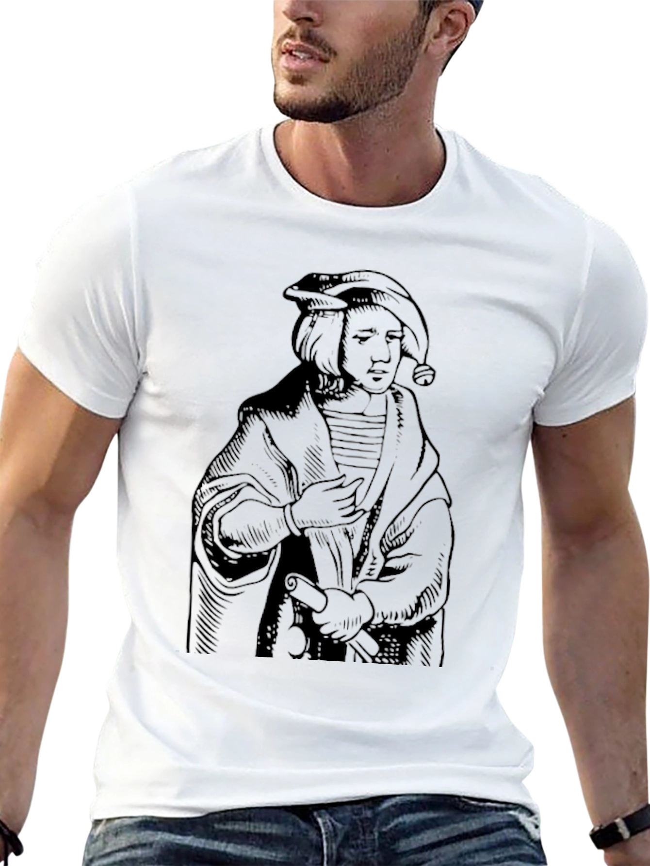 Renaissance Jester Graphic T-Shirt - Black