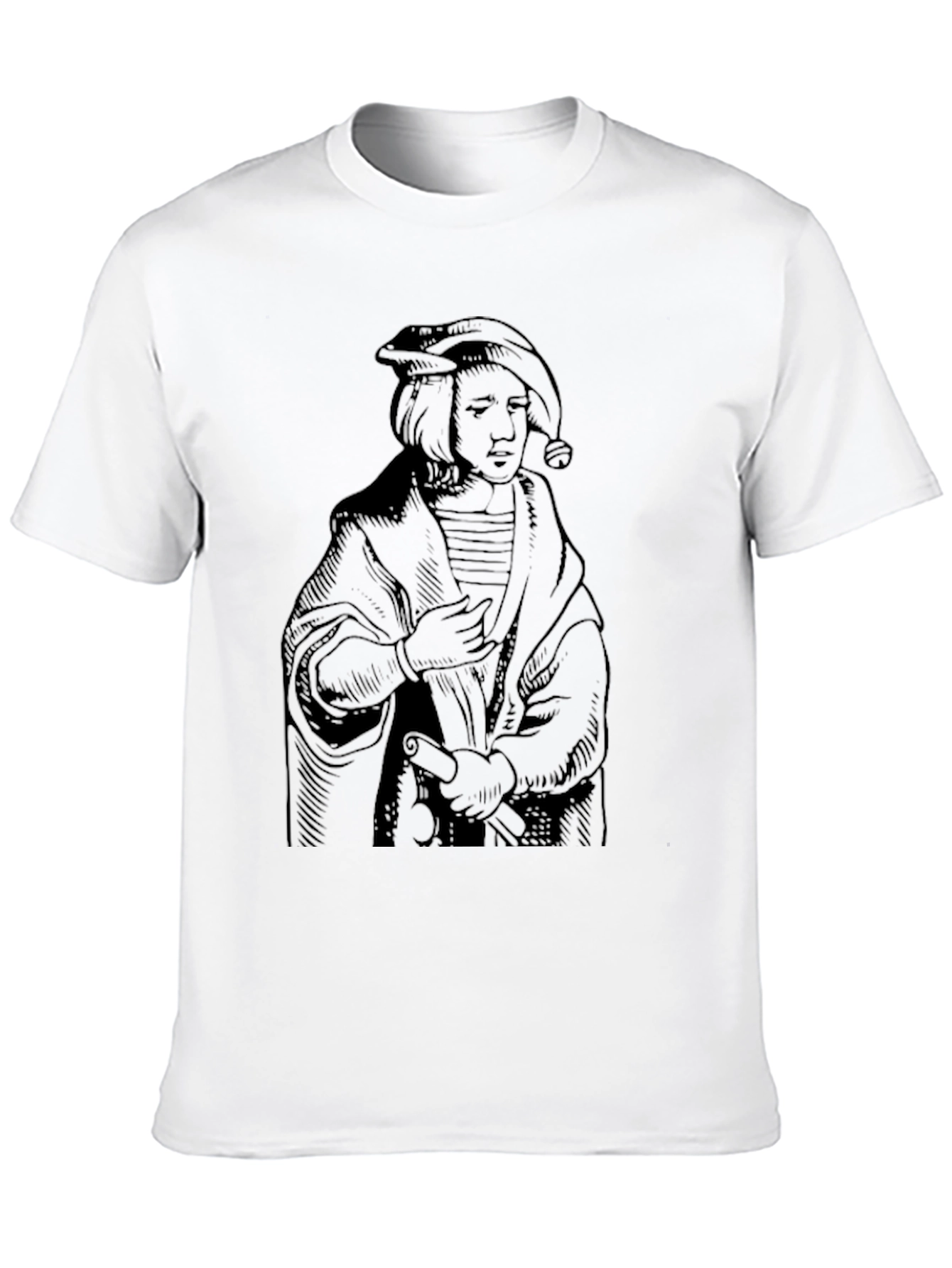 Renaissance Jester Graphic T-Shirt - Black