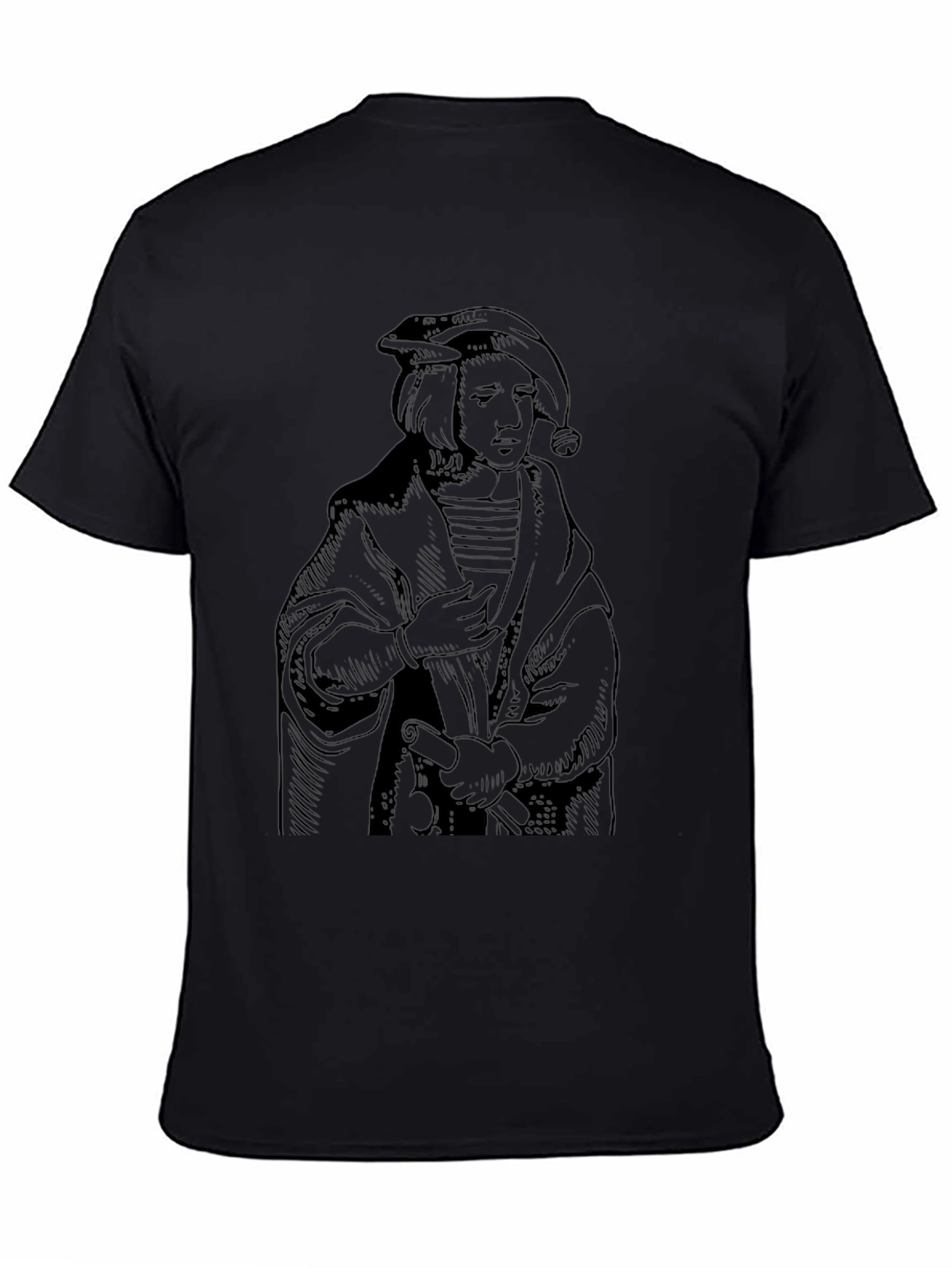 Renaissance Jester Graphic T-Shirt - Black